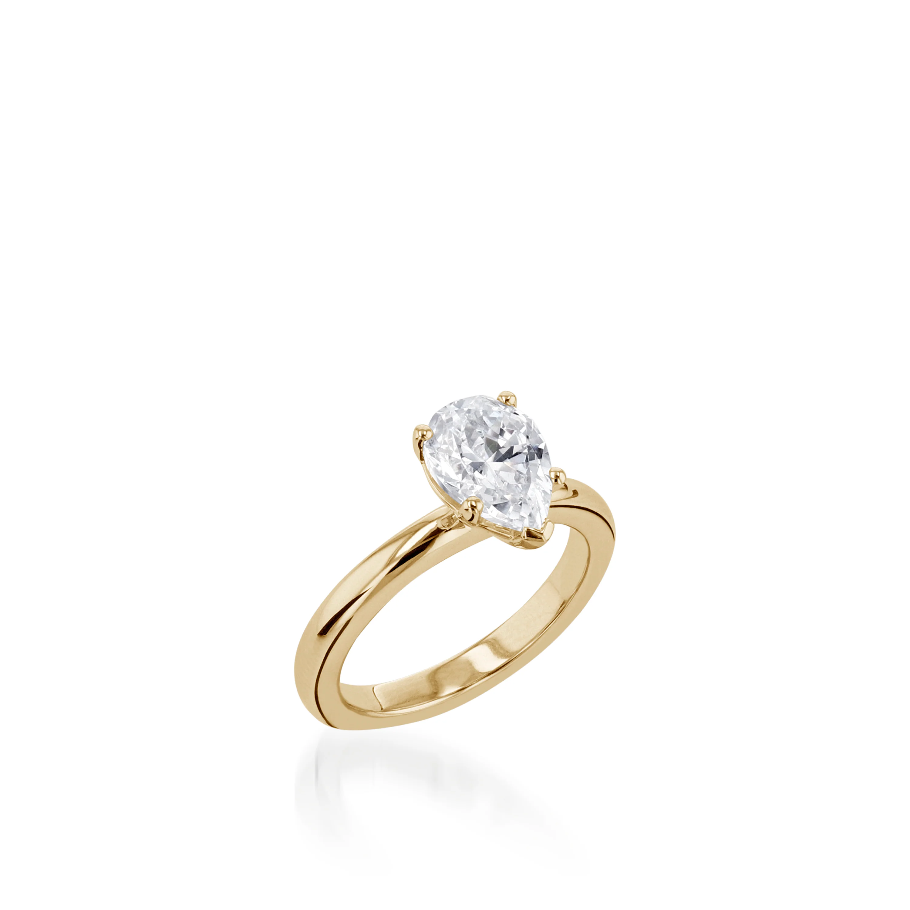 Essence Solitaire Pear White Gold Engagement Ring - Image 2