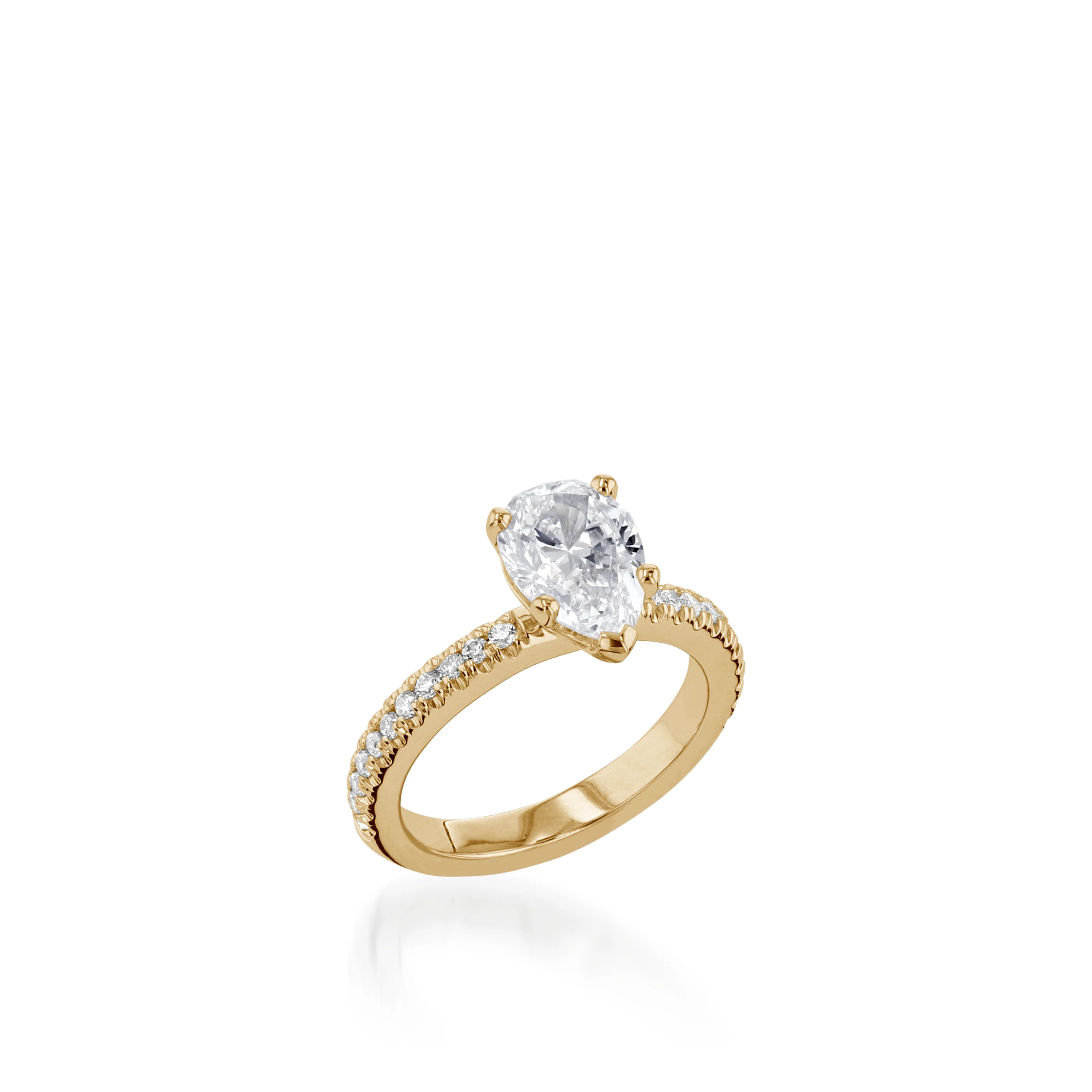 Essence Pear White Gold Engagement Ring - Image 2