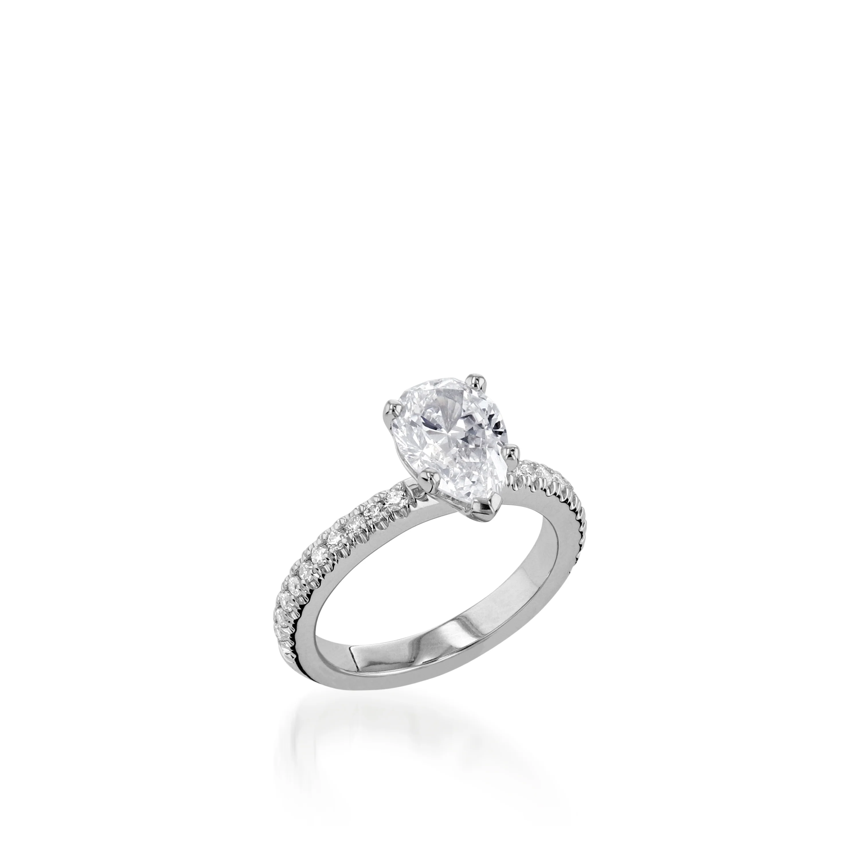 Essence Pear Yellow Gold Engagement Ring - Image 2