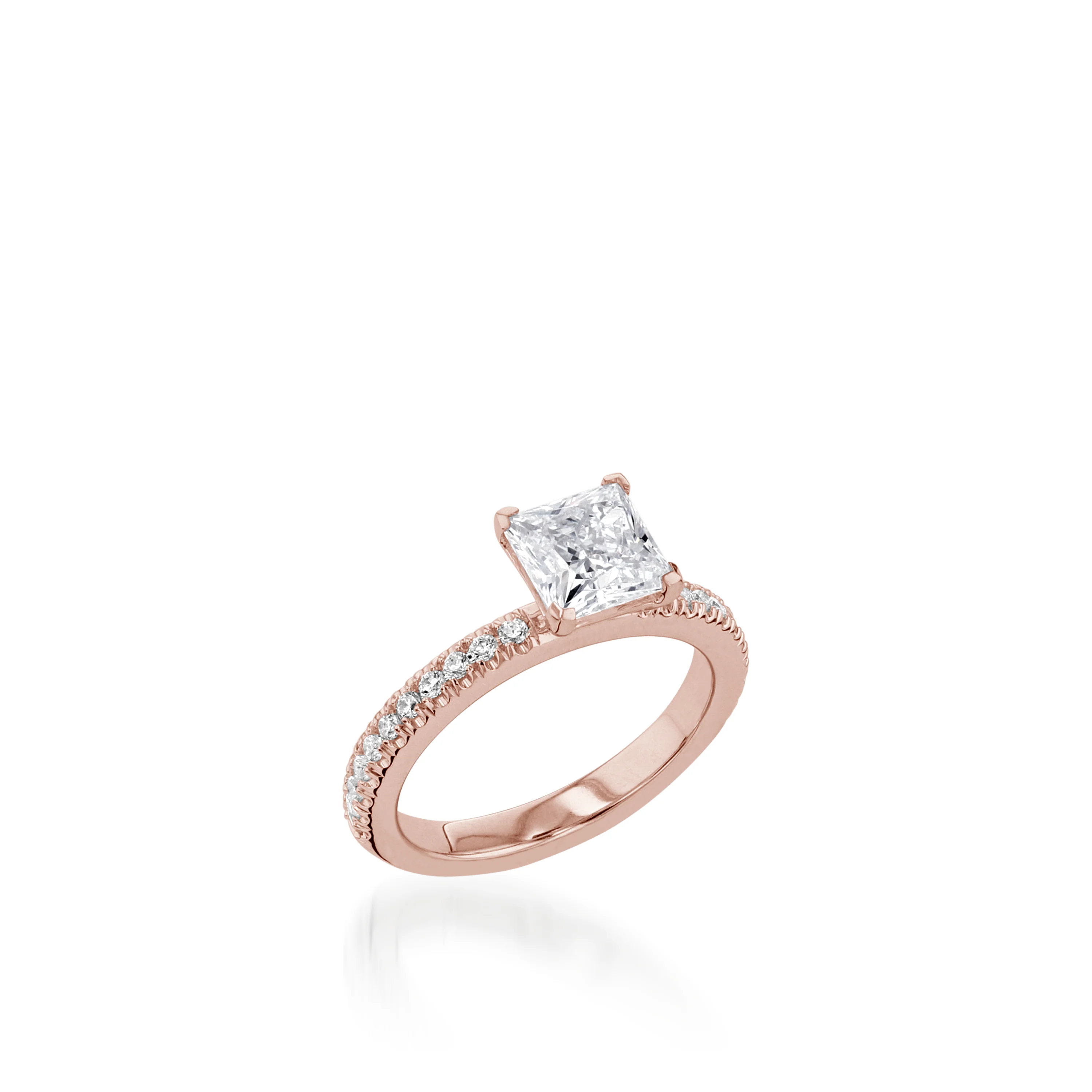 Essence Princess Cut White Gold Engagement Ring - Image 3