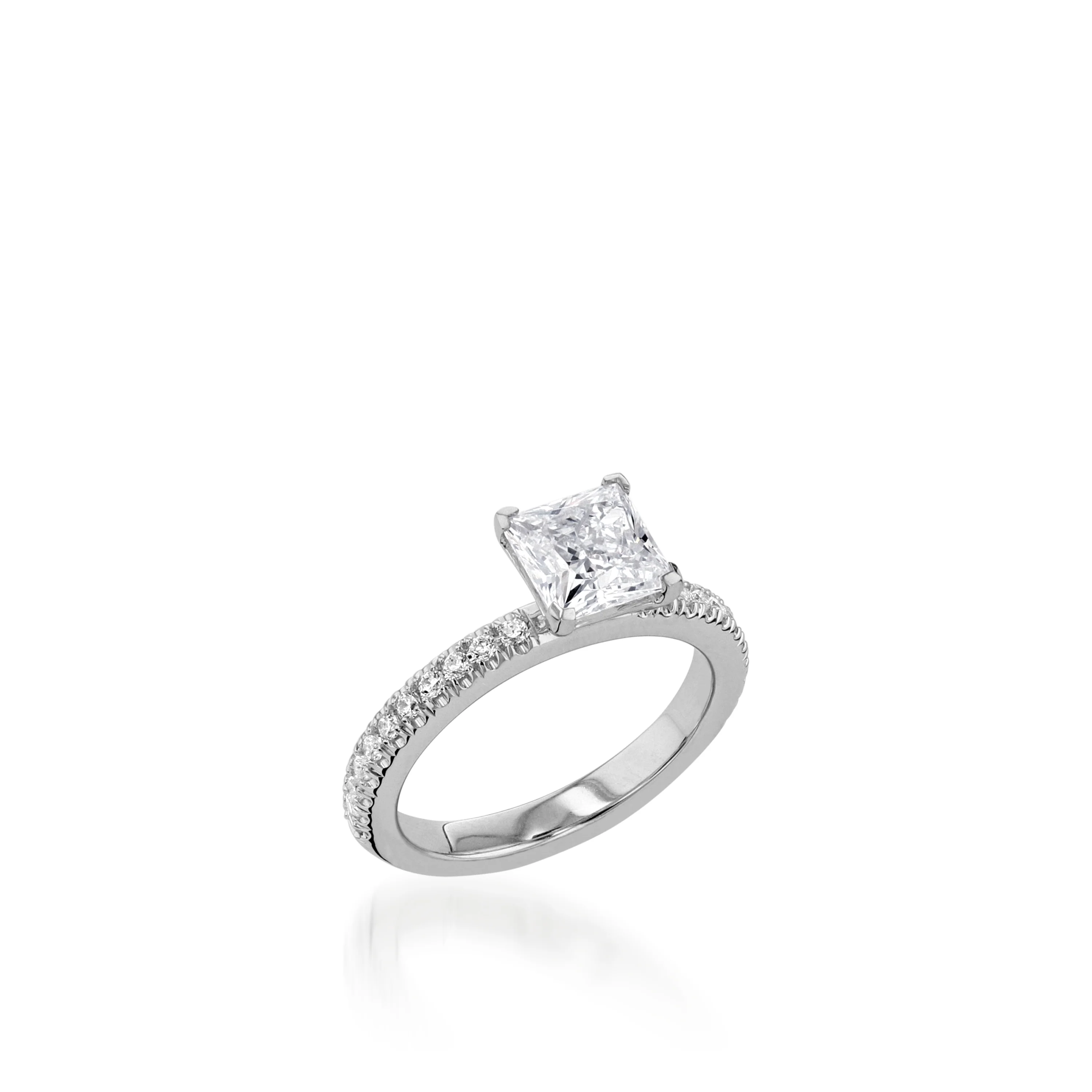 Essence Princess Cut Yellow Gold Engagement Ring - Image 2