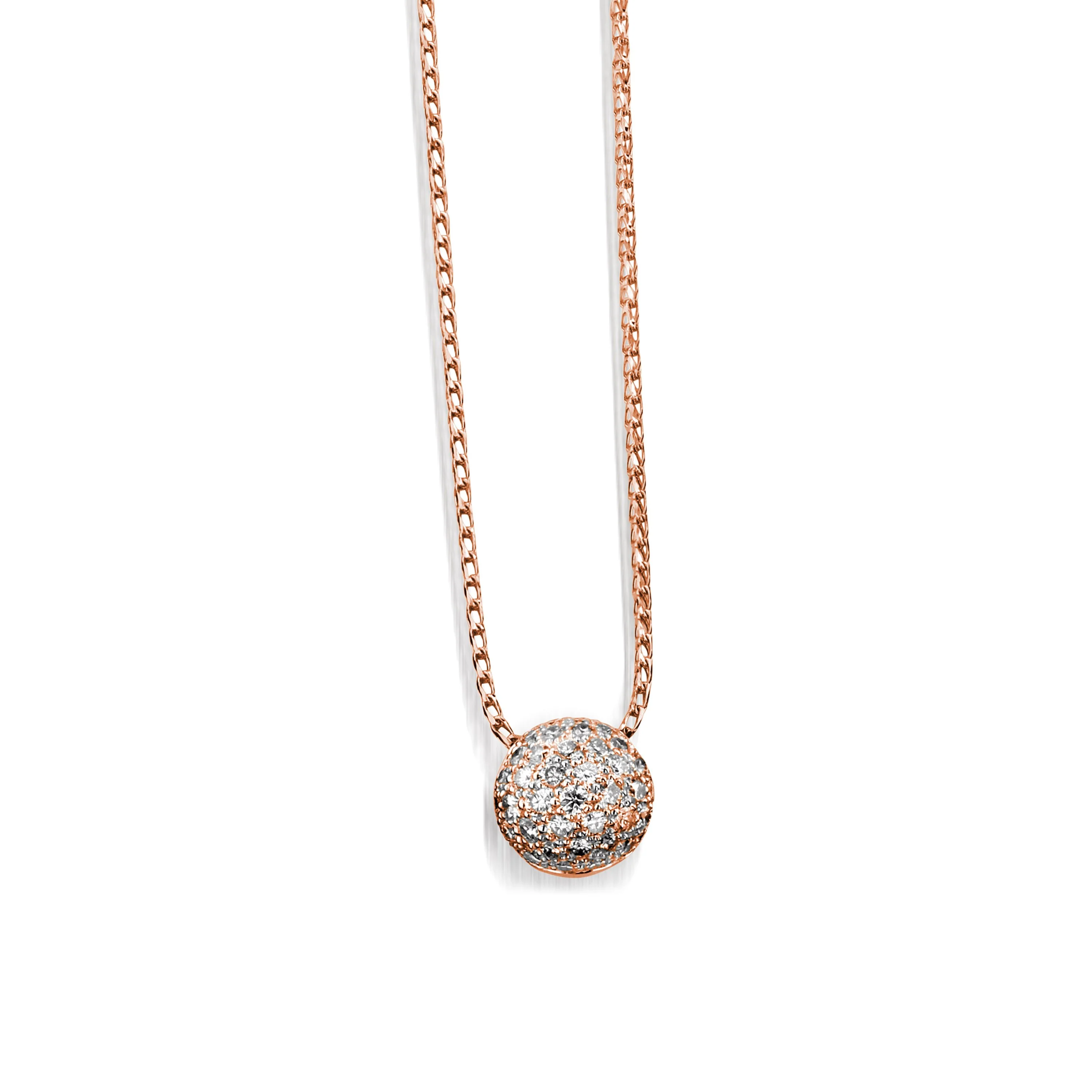 Essence Small Pave Diamond Ball Pendant Necklace - Image 3