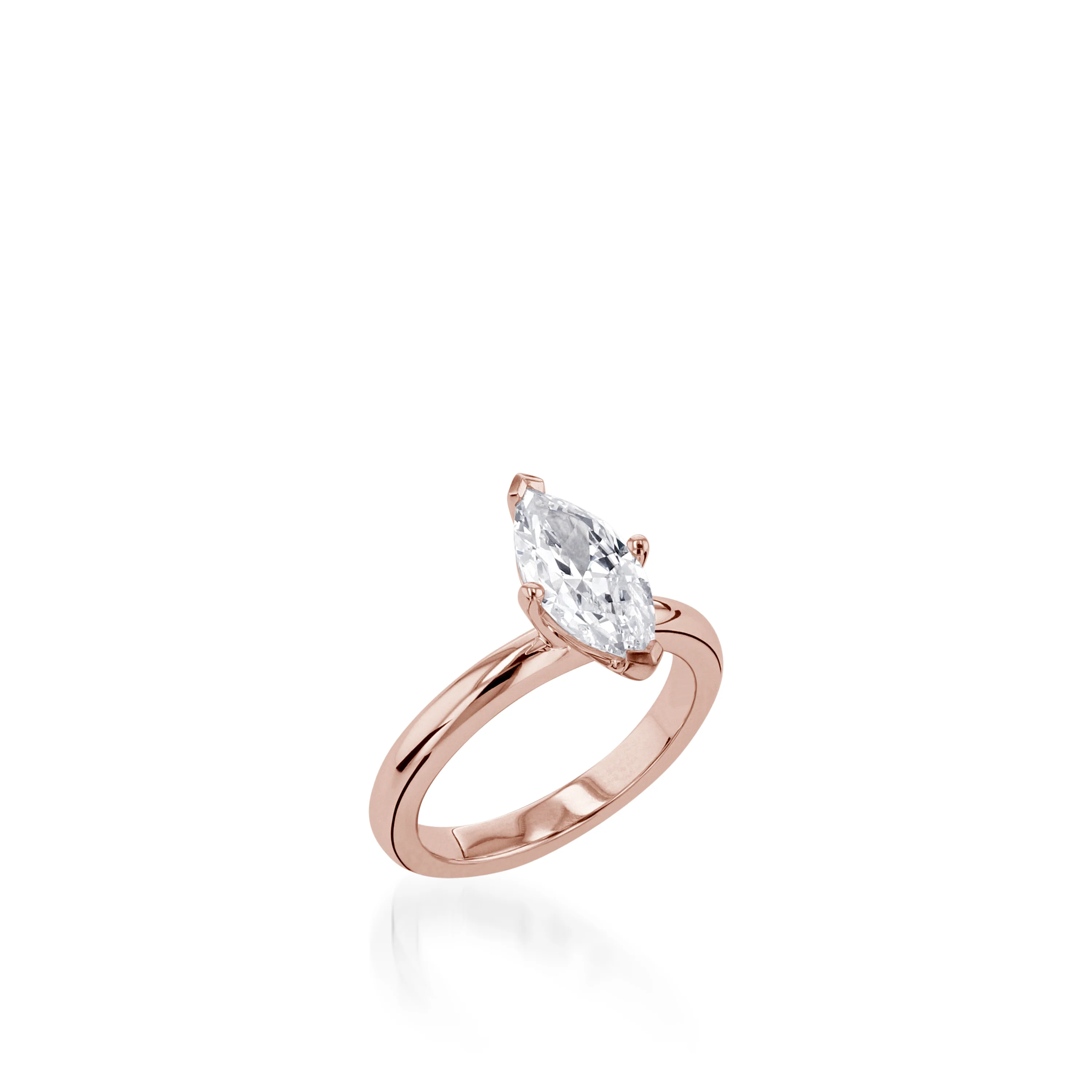Essence Solitaire Marquise White Gold Engagement Ring - Image 3