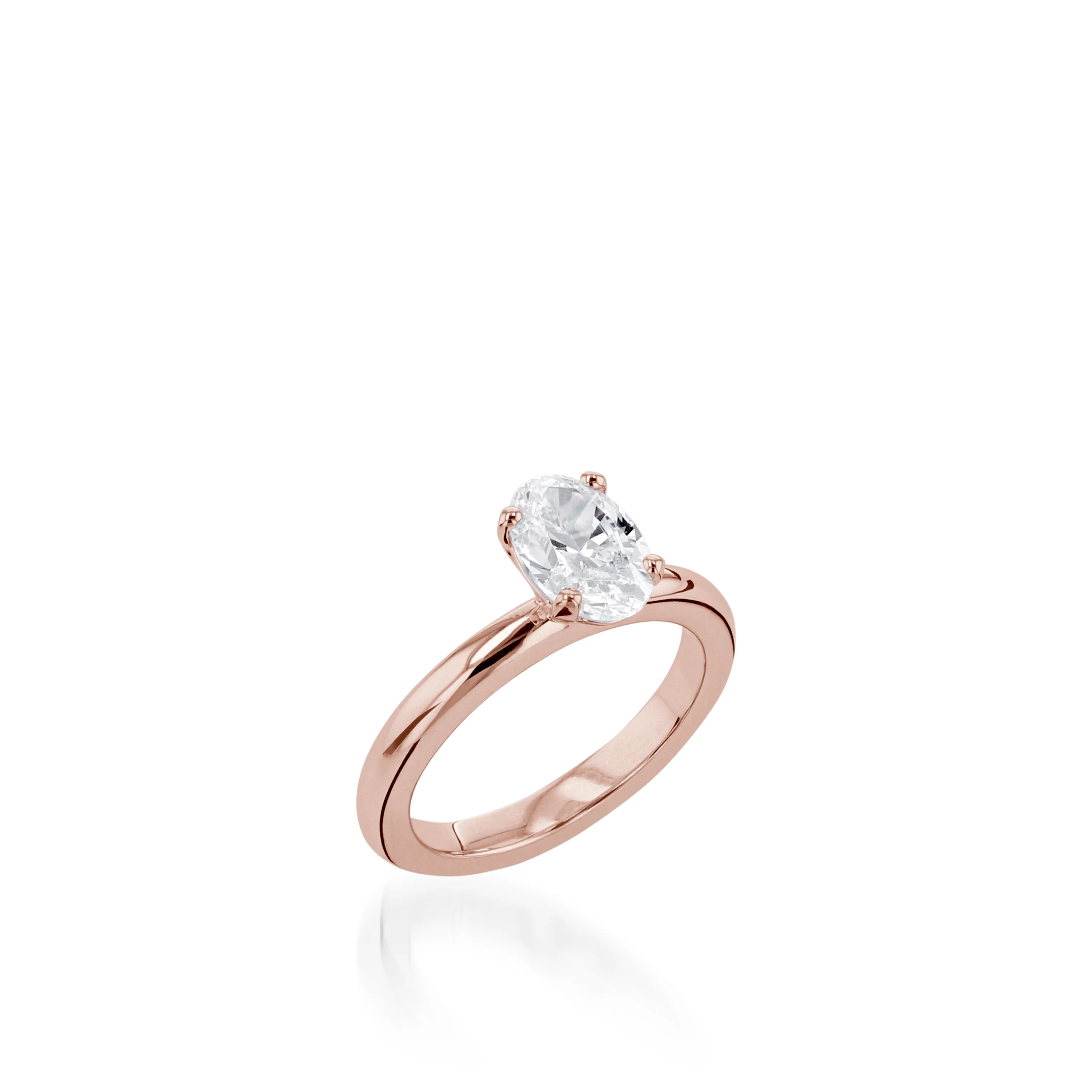 Essence Solitaire Oval White Gold Engagement Ring - Image 3