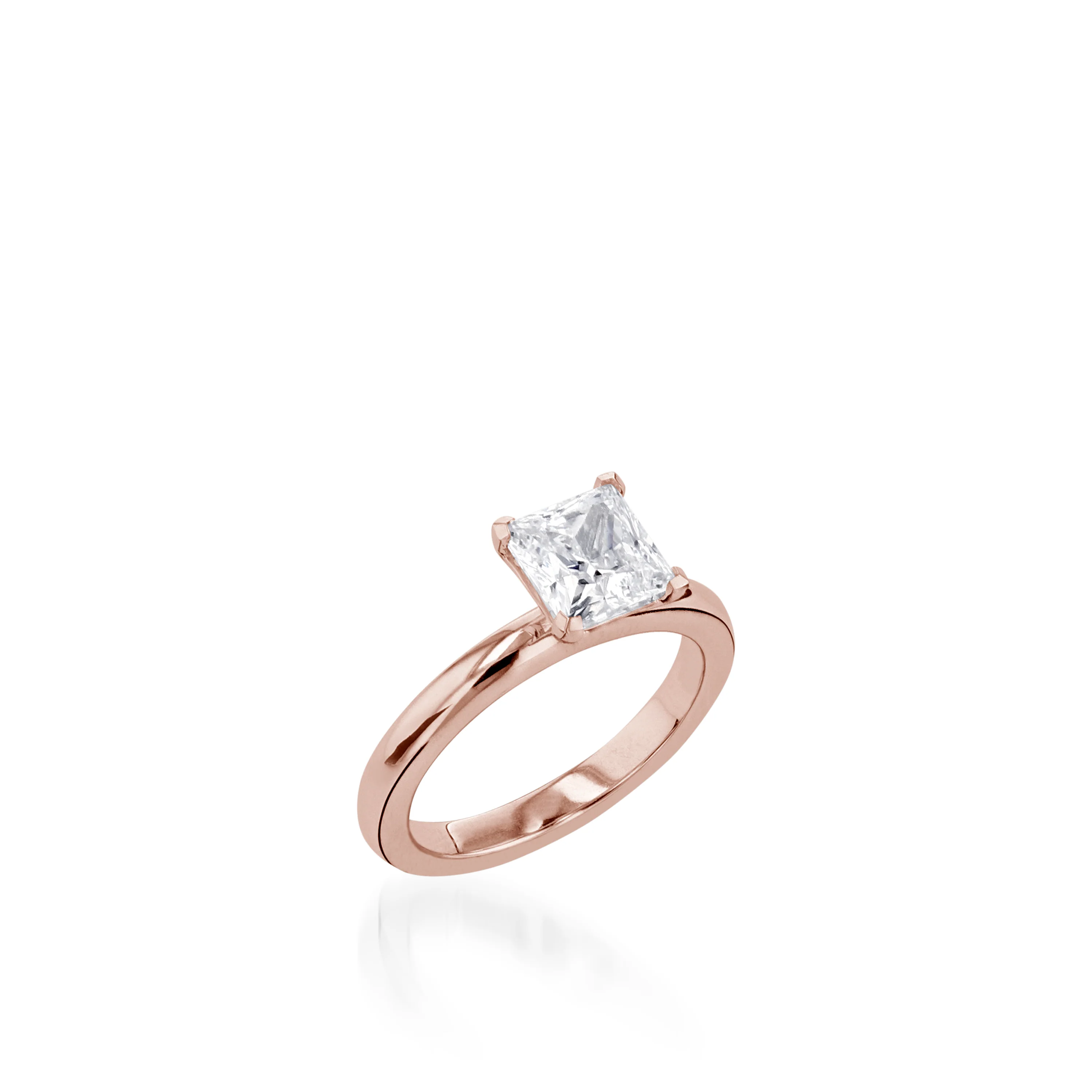 Essence Solitaire Princess Cut White Gold Engagement Ring - Image 4