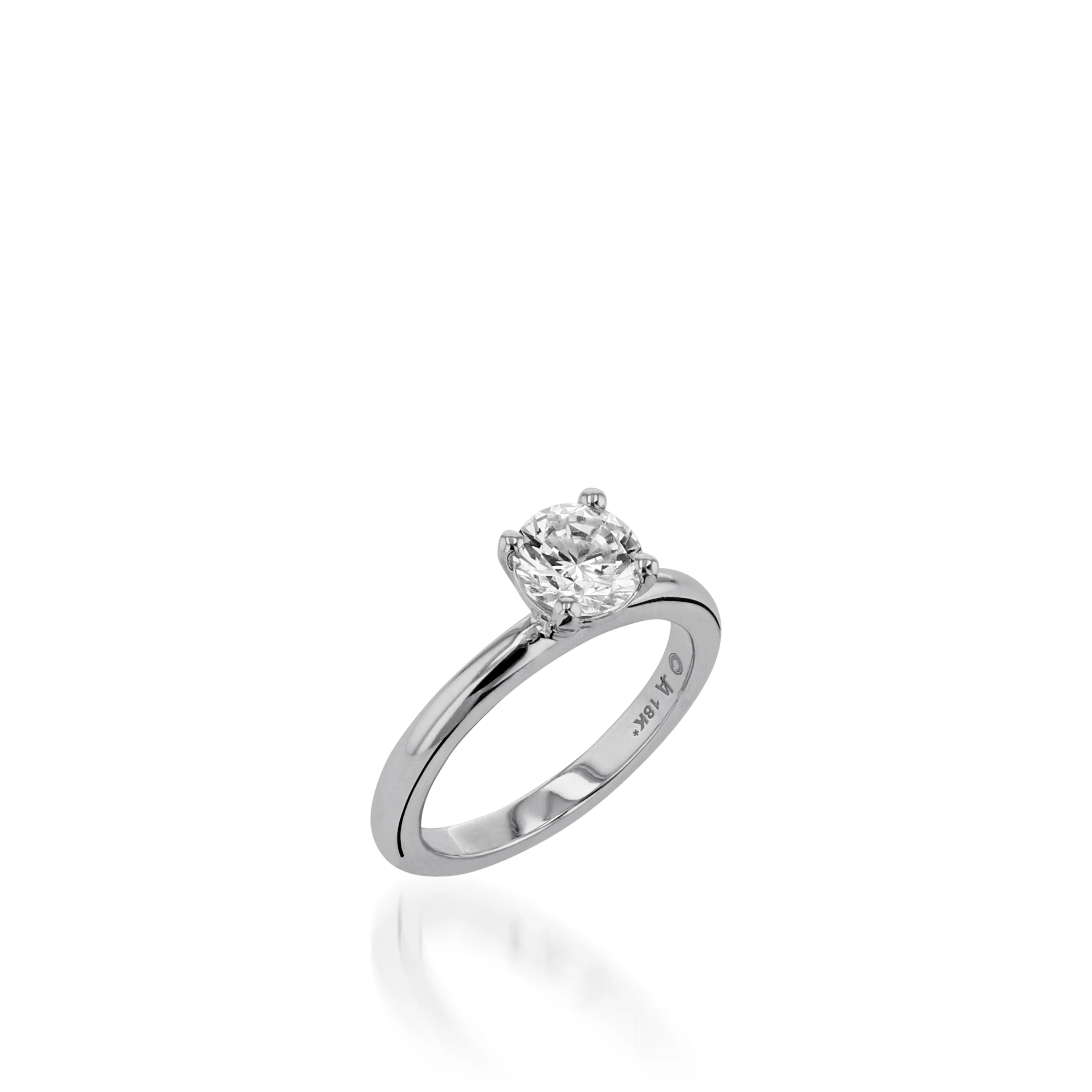Essence Solitaire Round Yellow Gold Engagement Ring - Image 4