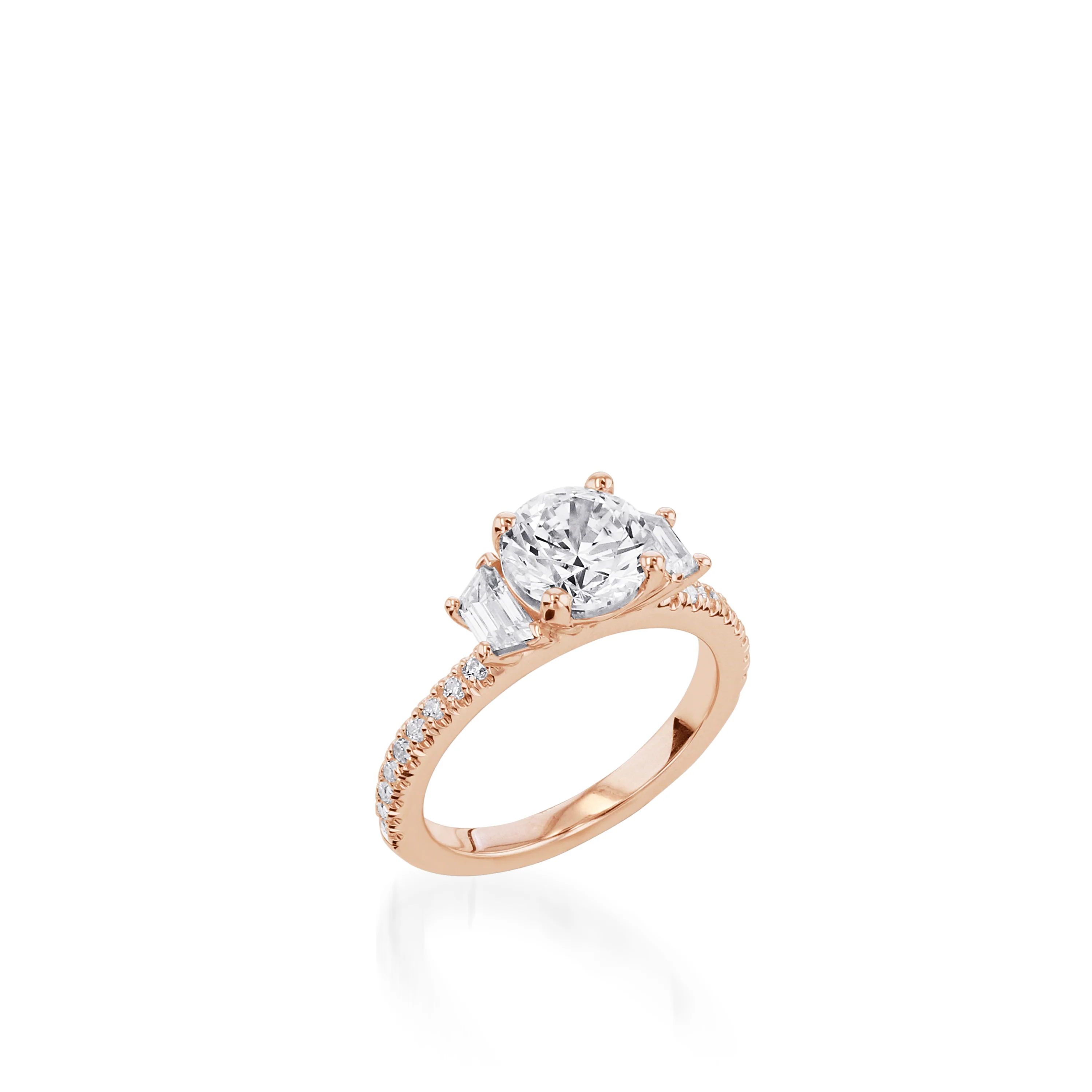 Essence Three Stone Yellow Gold Engagement Ring - Image 7