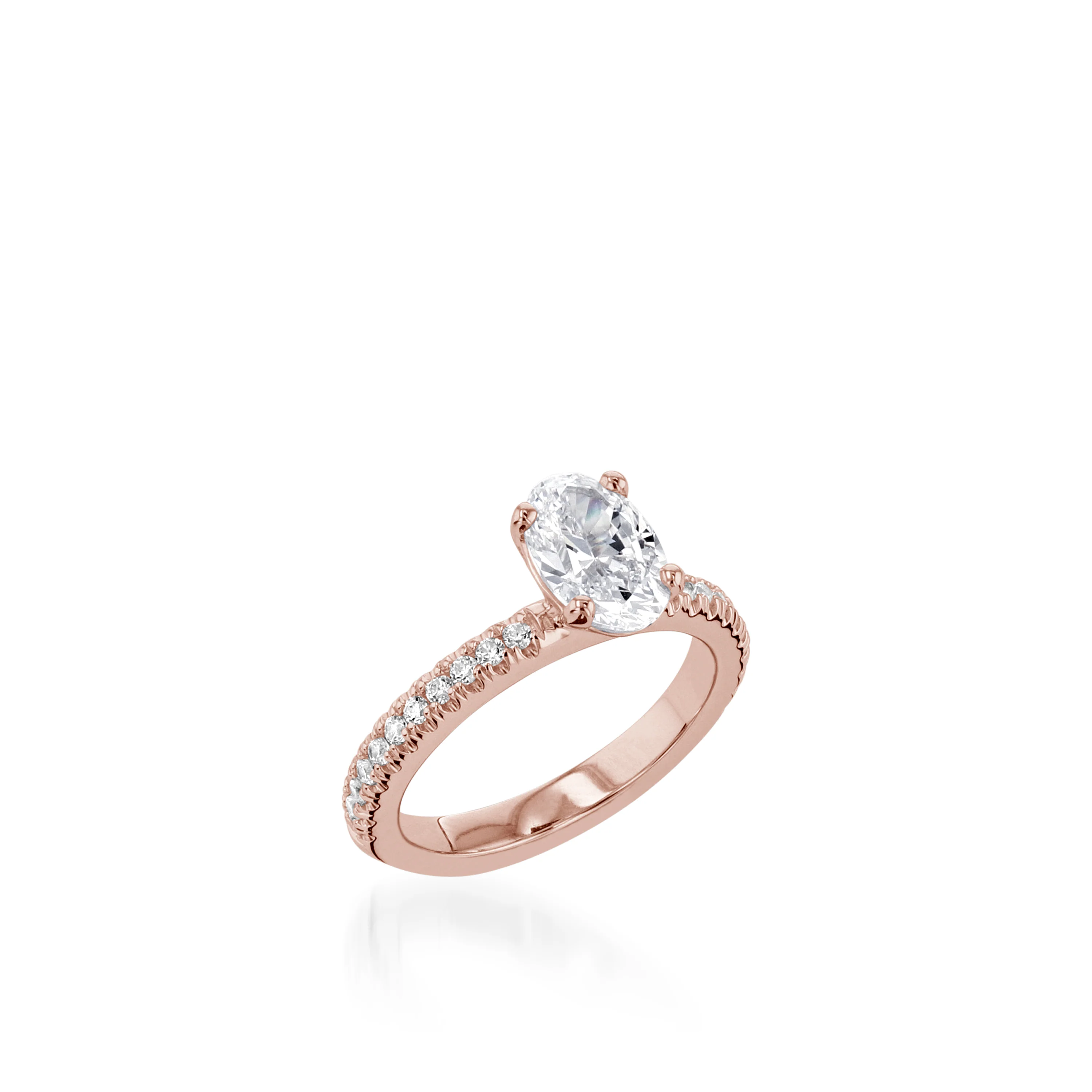 Essence Oval Yellow Gold Engagement Ring - Image 3