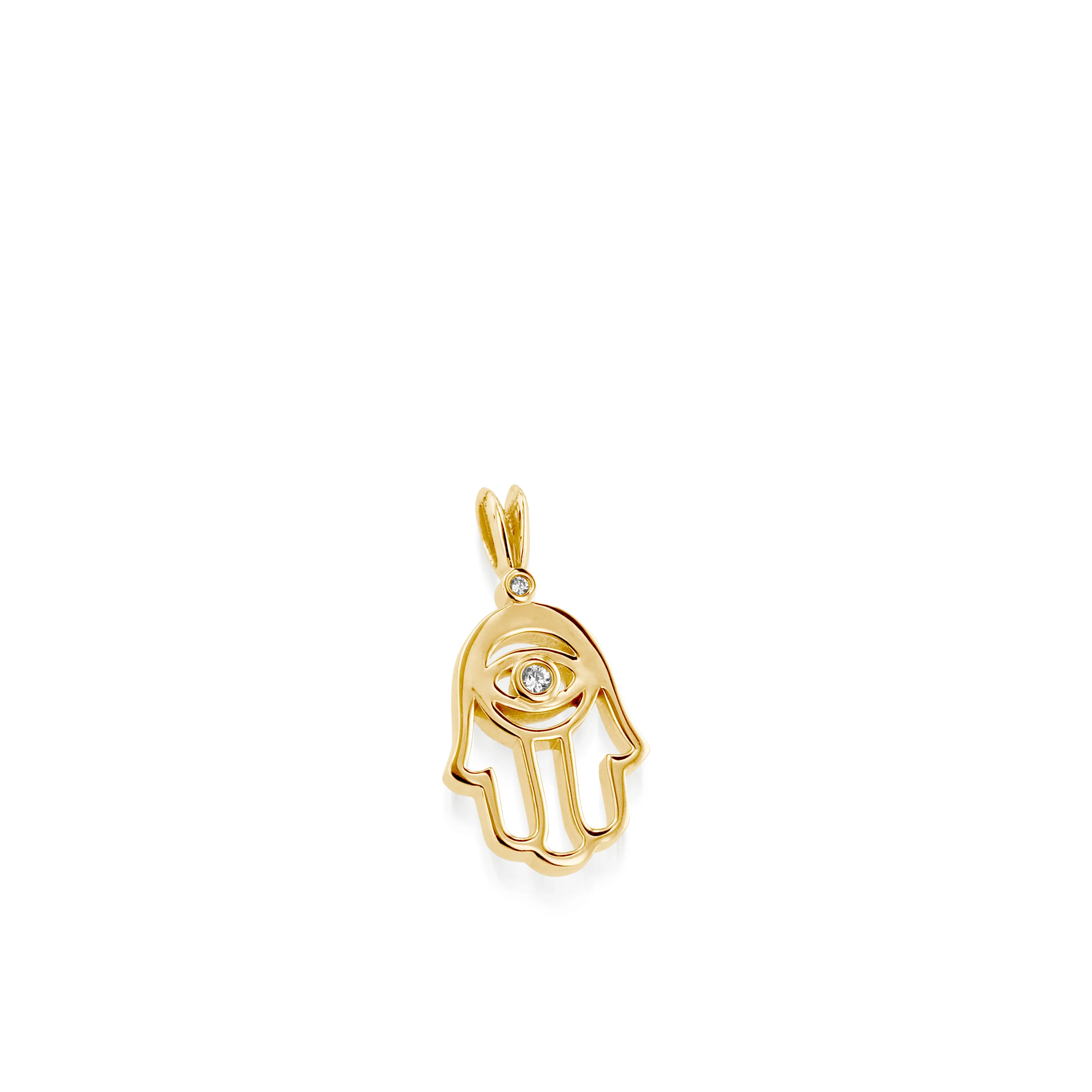 Hamsa Diamond  Medallion Pendant - Image 4