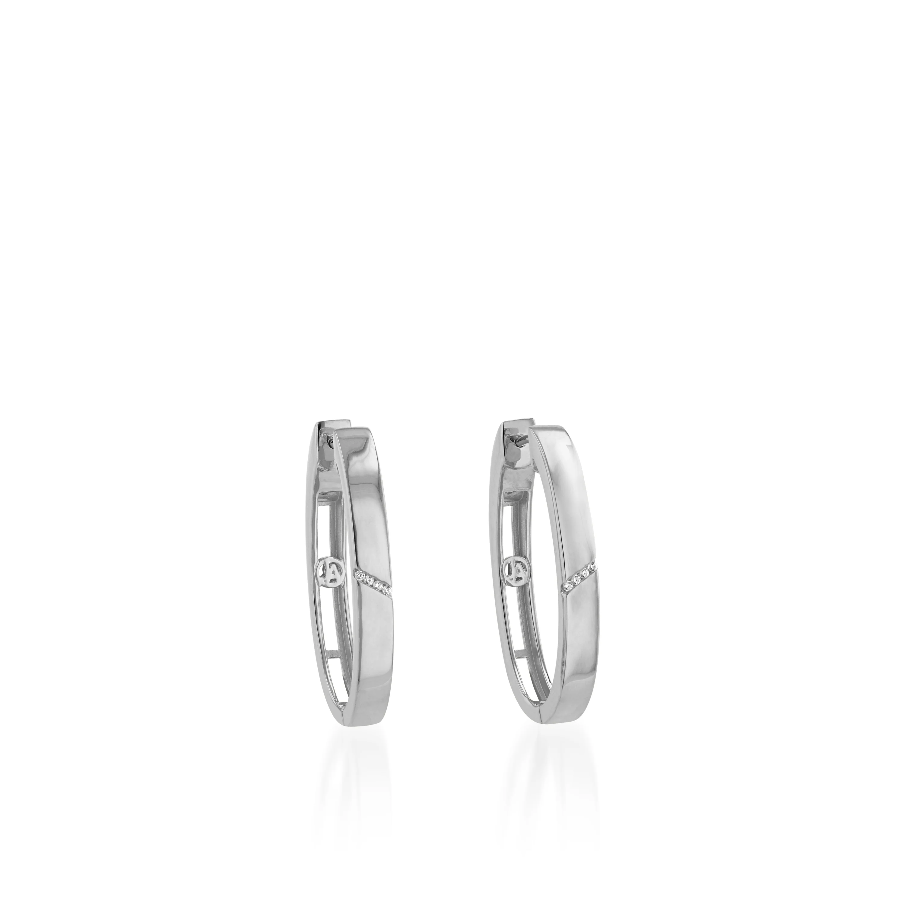Havana Oval Diamond Hoop Earrings - Image 3