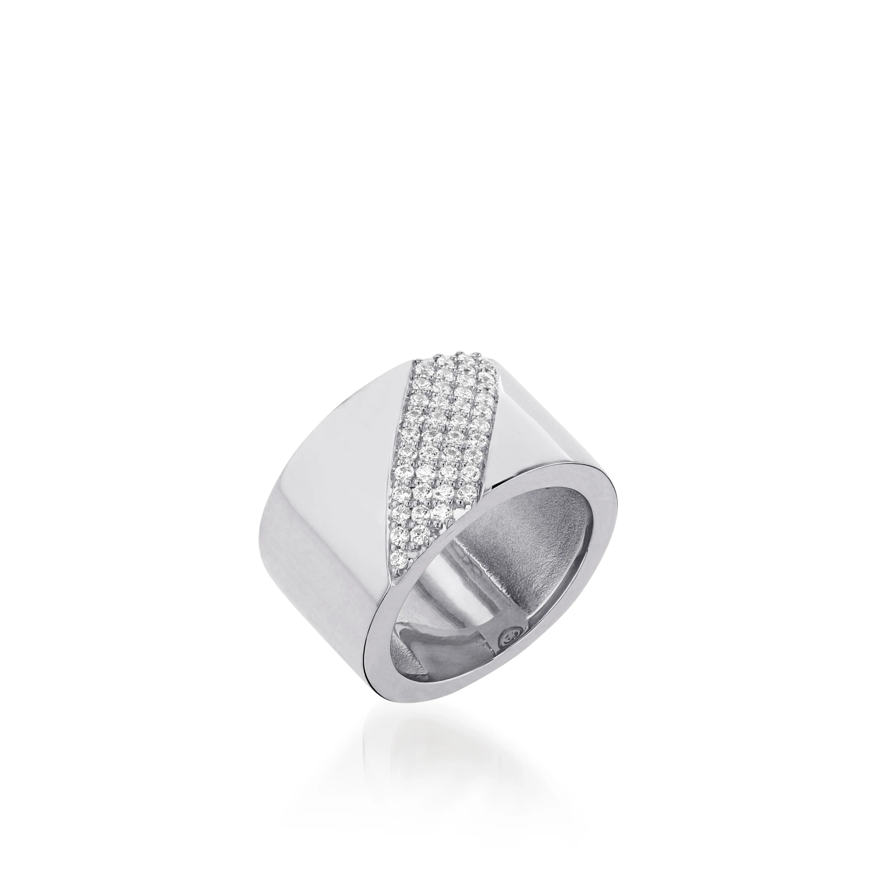 Havana Wide Pave Diamond Ring - Image 3