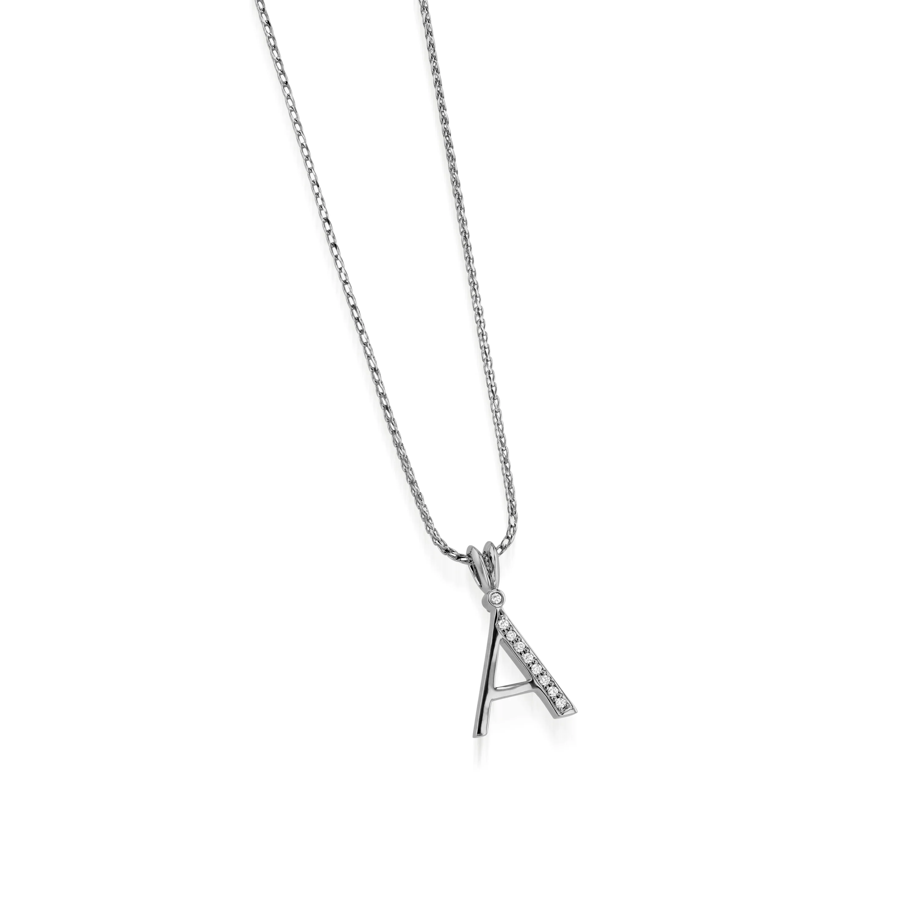 Initial A Diamond Medallion Pendant - Image 3