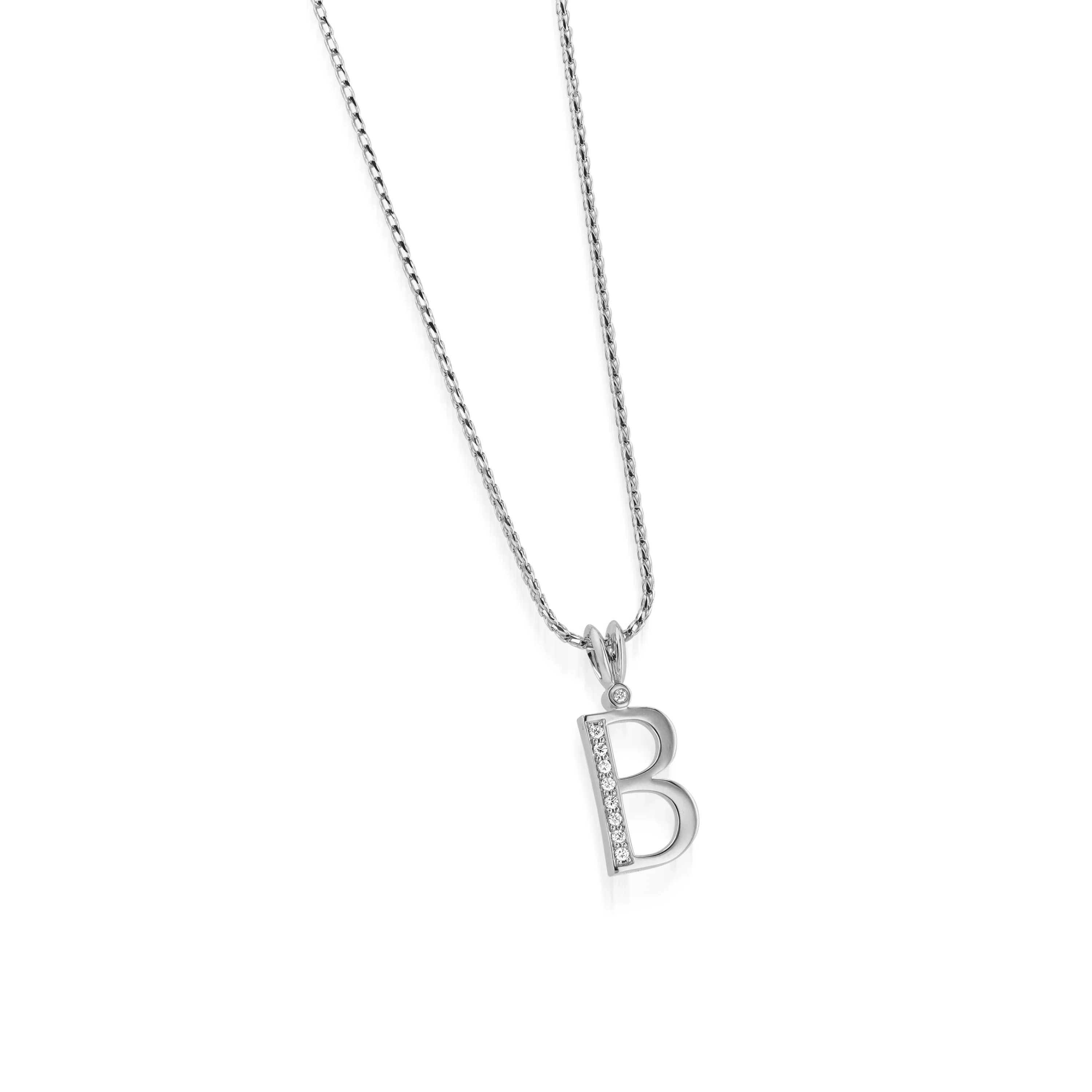 Initial B Diamond Medallion Pendant - Image 3