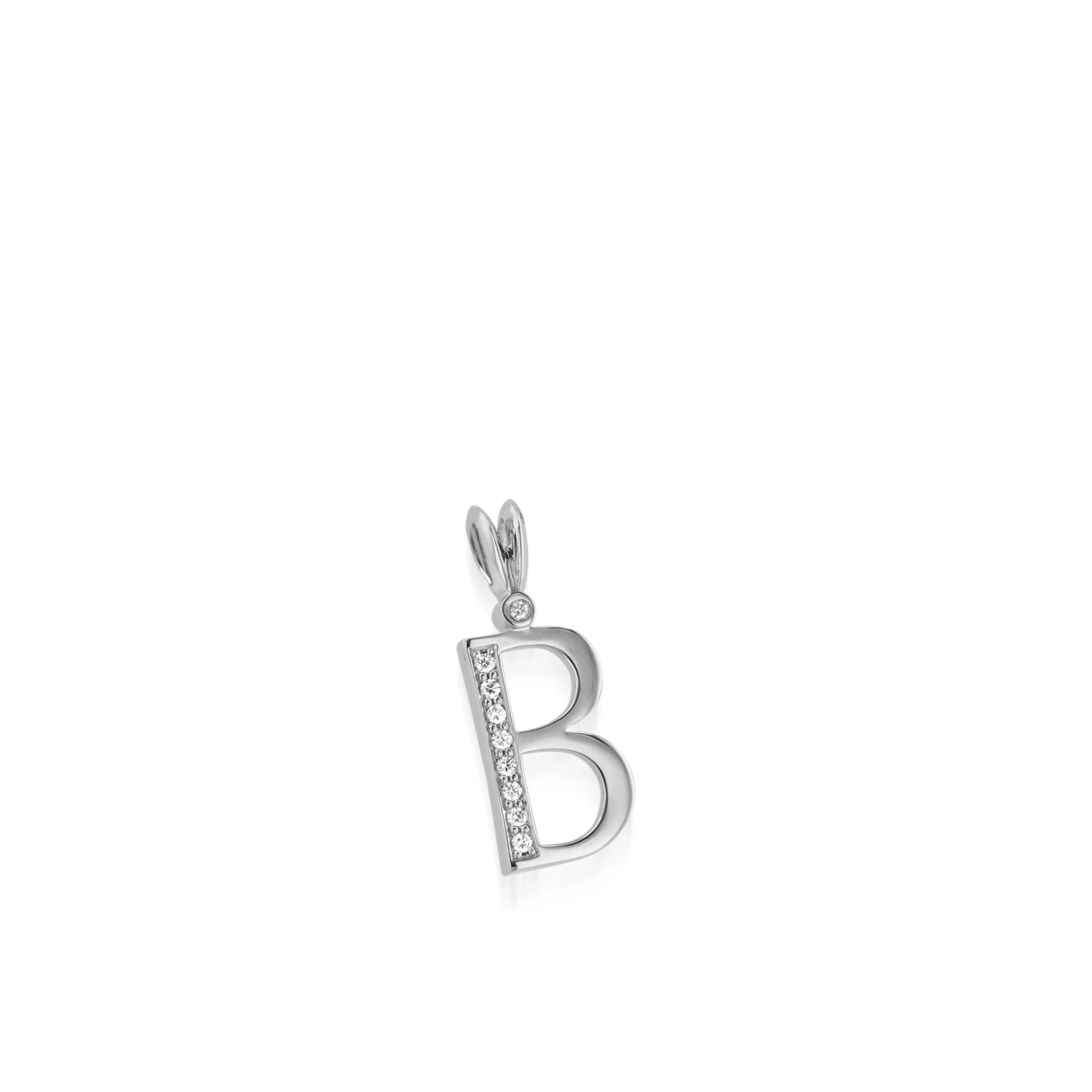 Initial B Diamond Medallion Pendant - Image 4