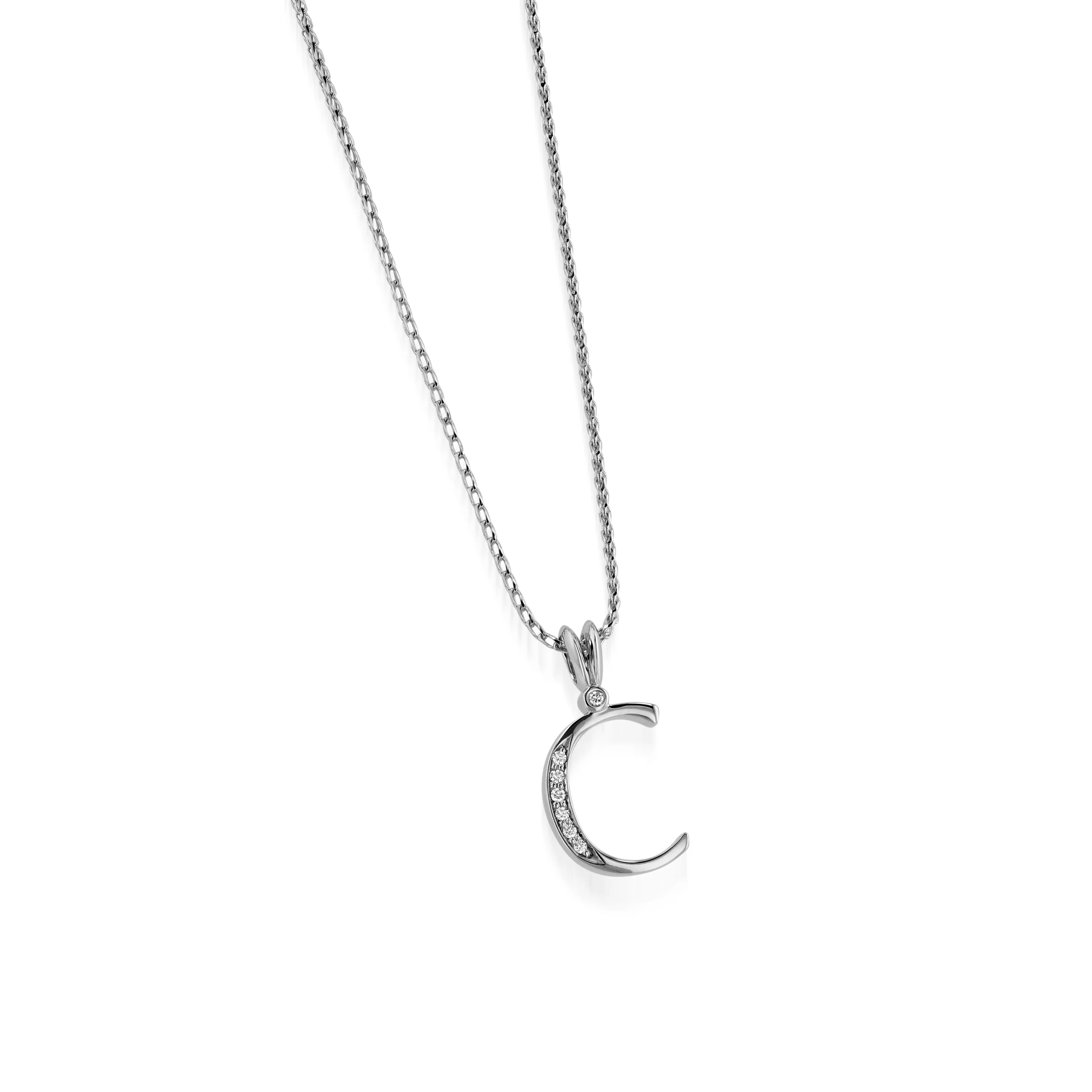 Initial C Diamond Medallion Pendant - Image 3
