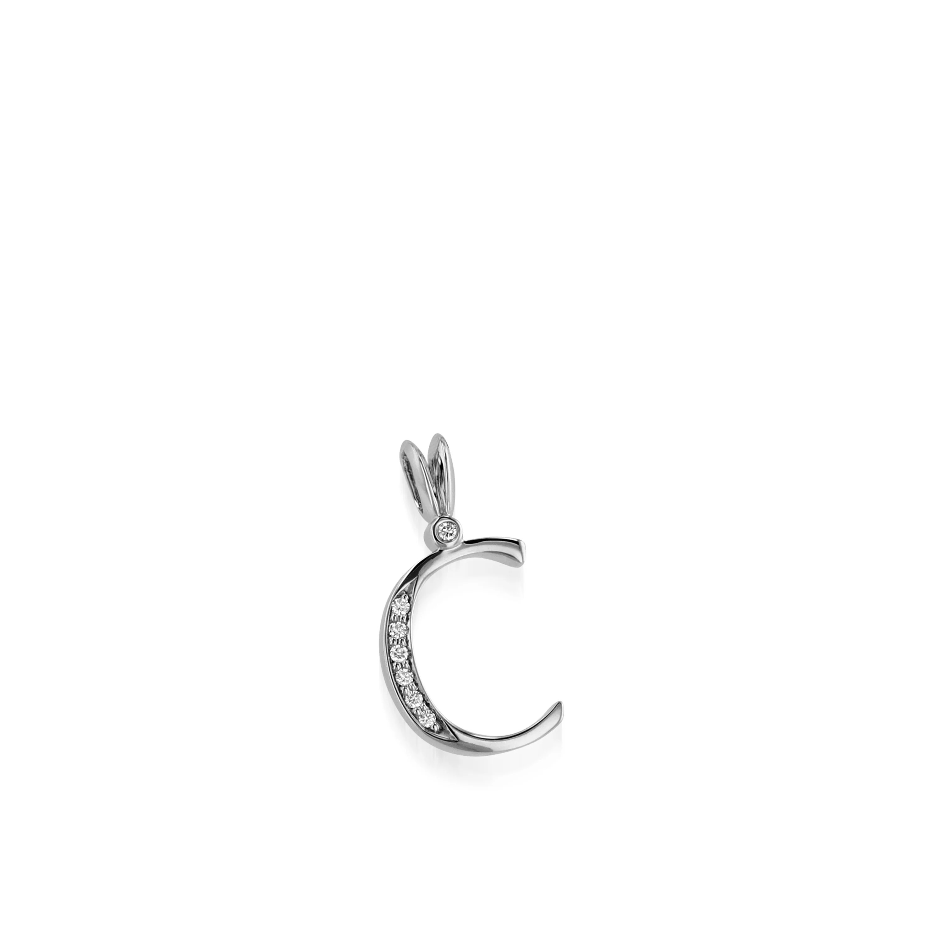 Initial C Diamond Medallion Pendant - Image 5