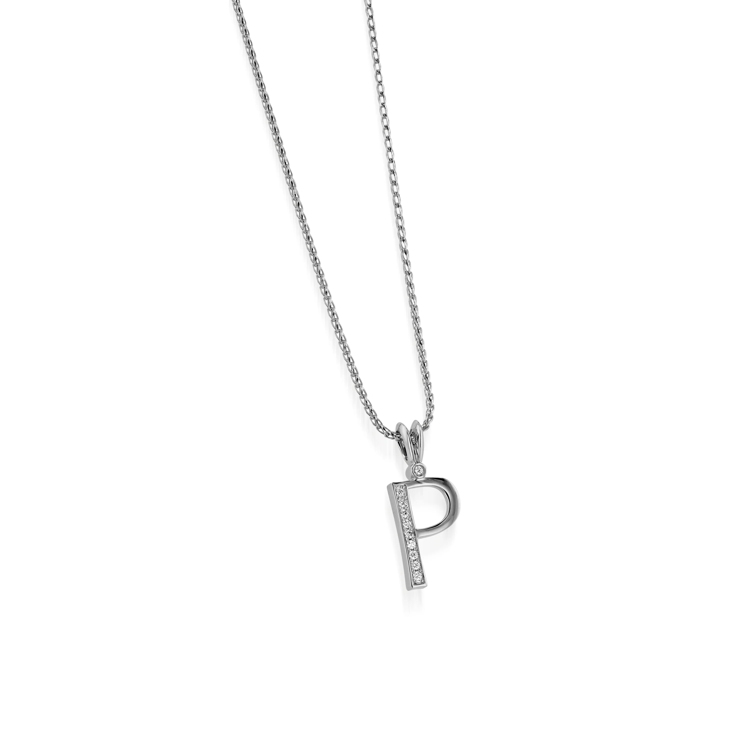 Initial Diamond Pendants White Gold - Image 17