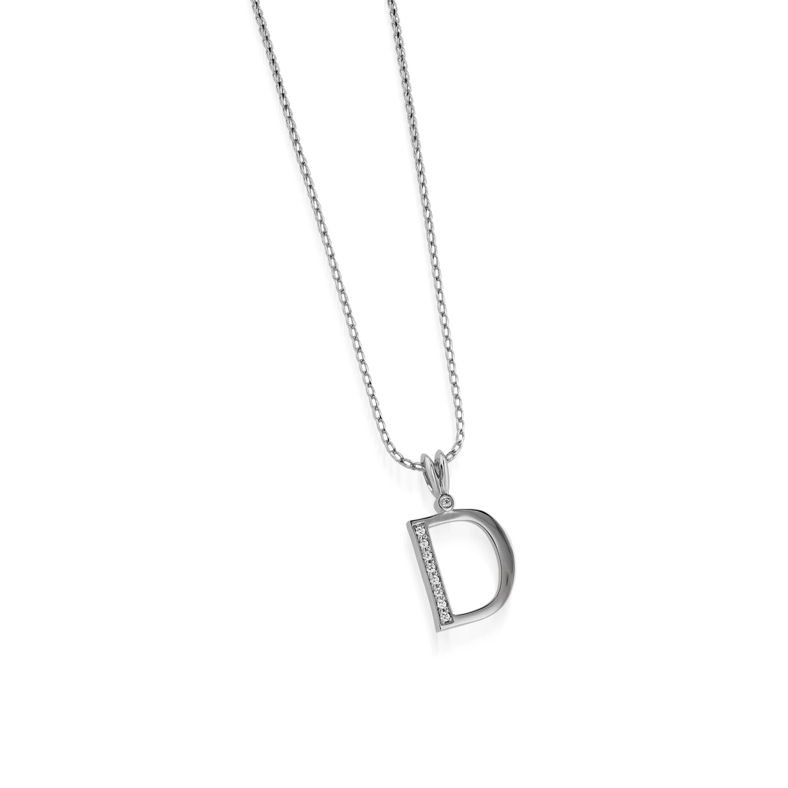 Initial Diamond Pendants White Gold - Image 5