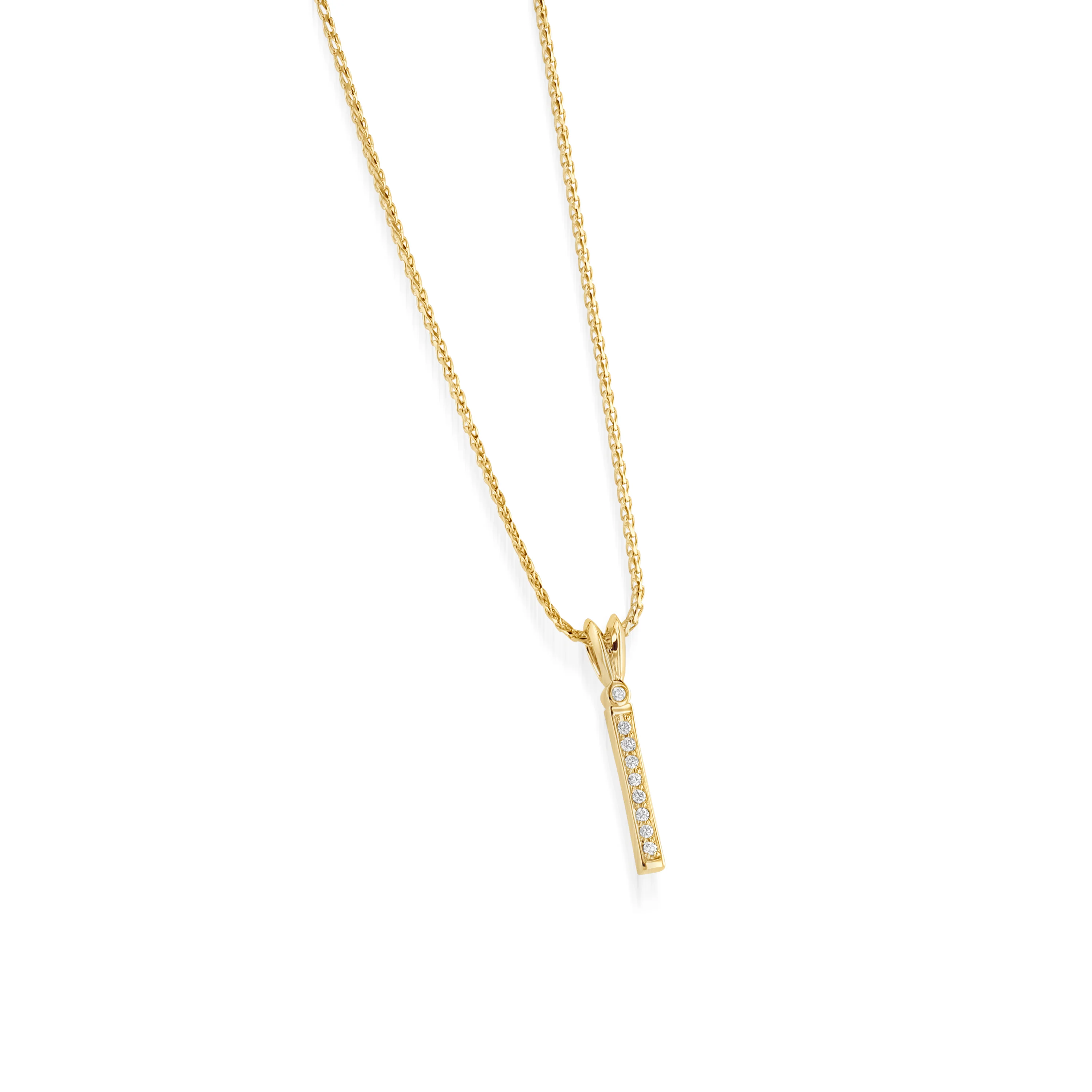 Initial Diamond Pendants Yellow Gold - Image 10