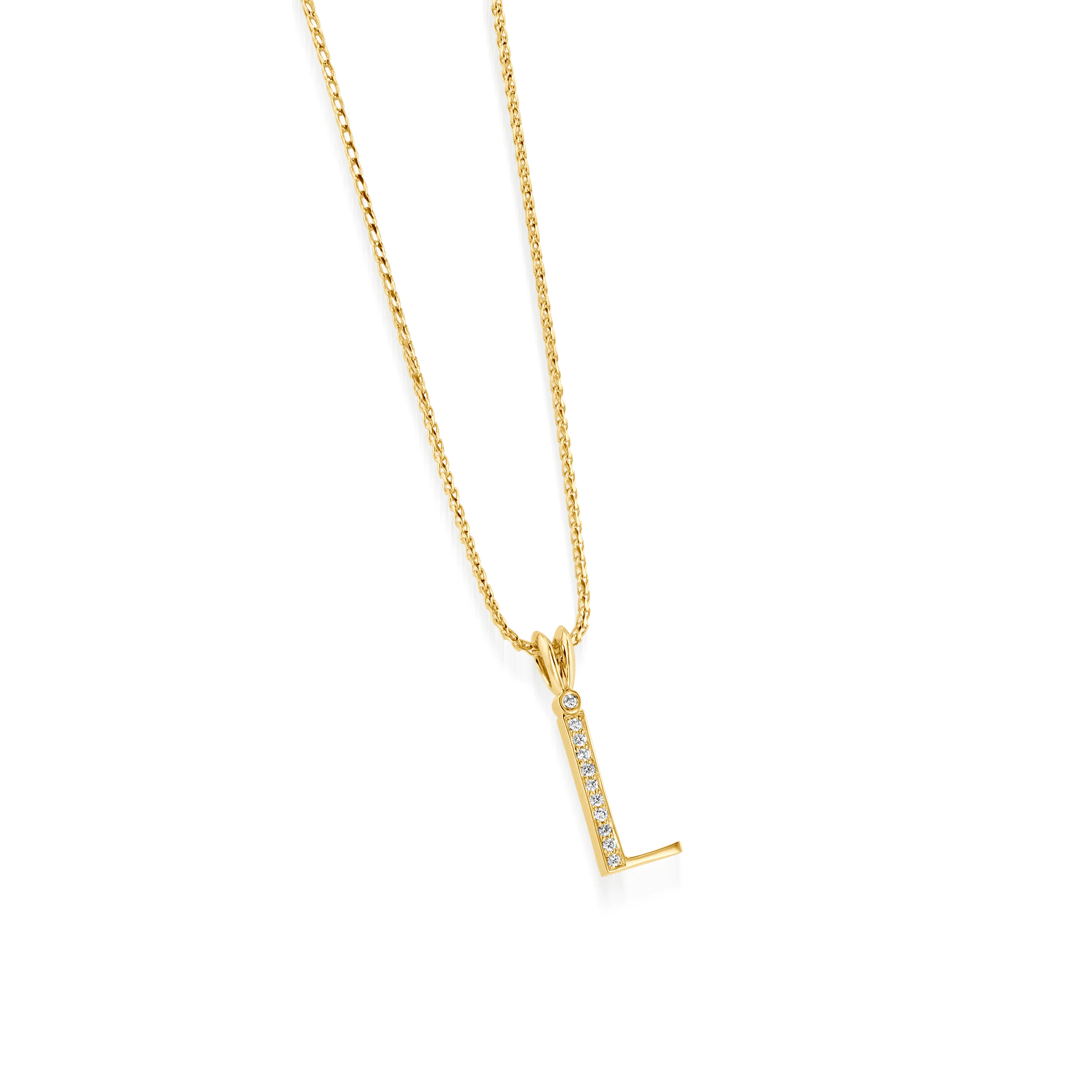 Initial Diamond Pendants Yellow Gold - Image 13