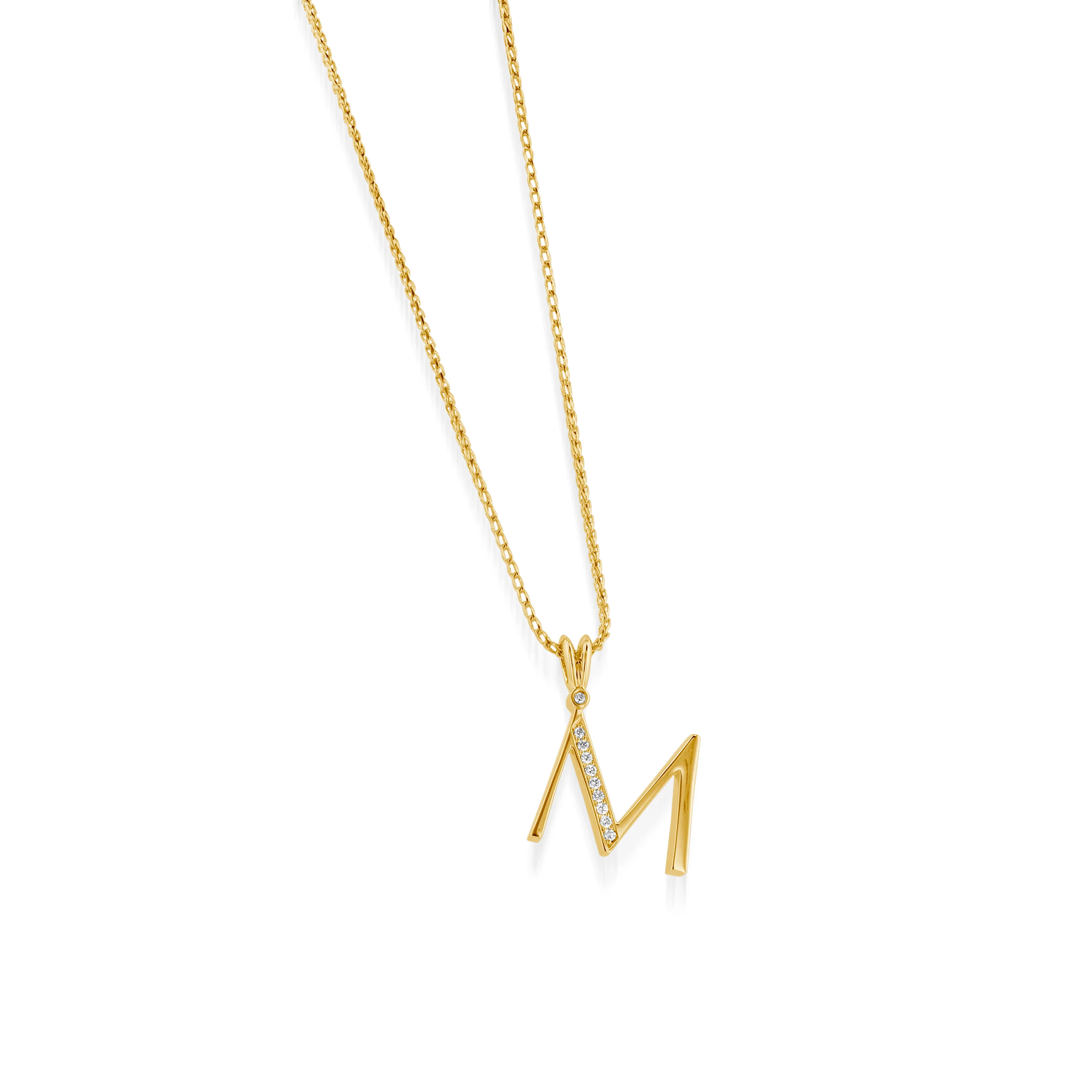 Initial Diamond Pendants Yellow Gold - Image 14