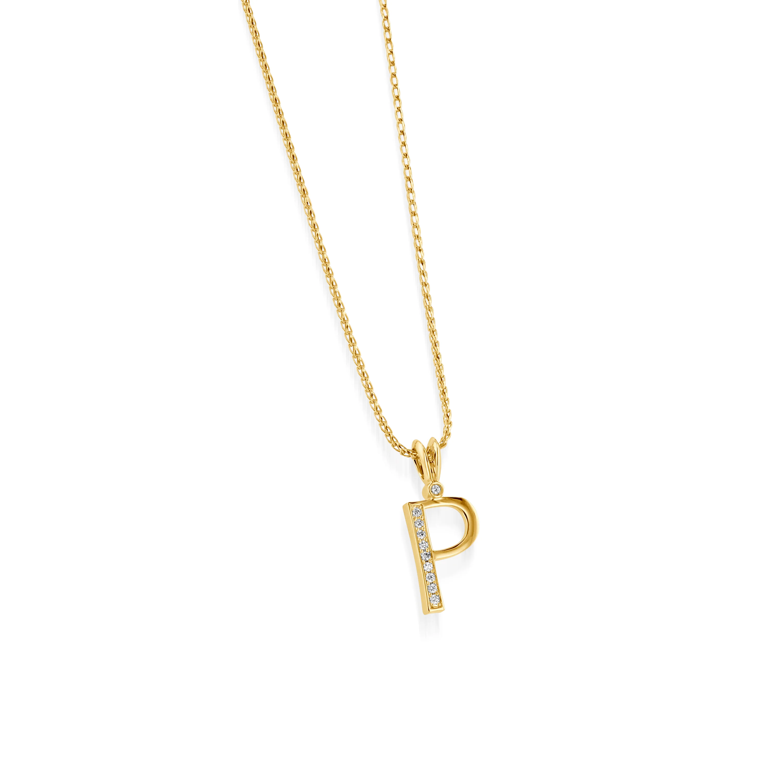 Initial Diamond Pendants Yellow Gold - Image 17