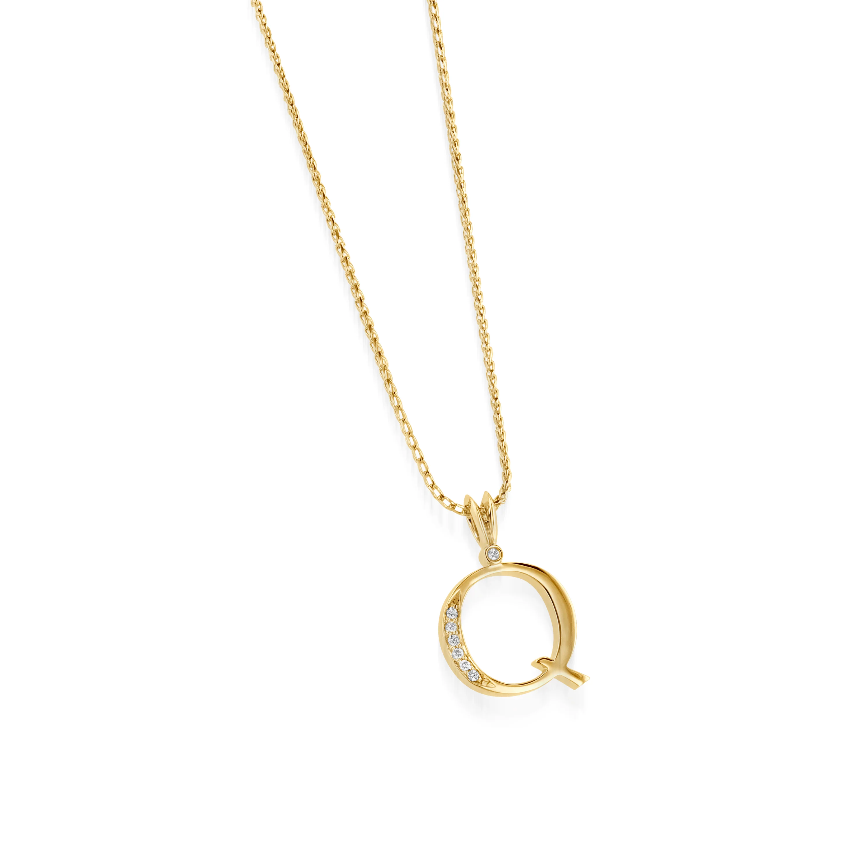 Initial Diamond Pendants Yellow Gold - Image 18