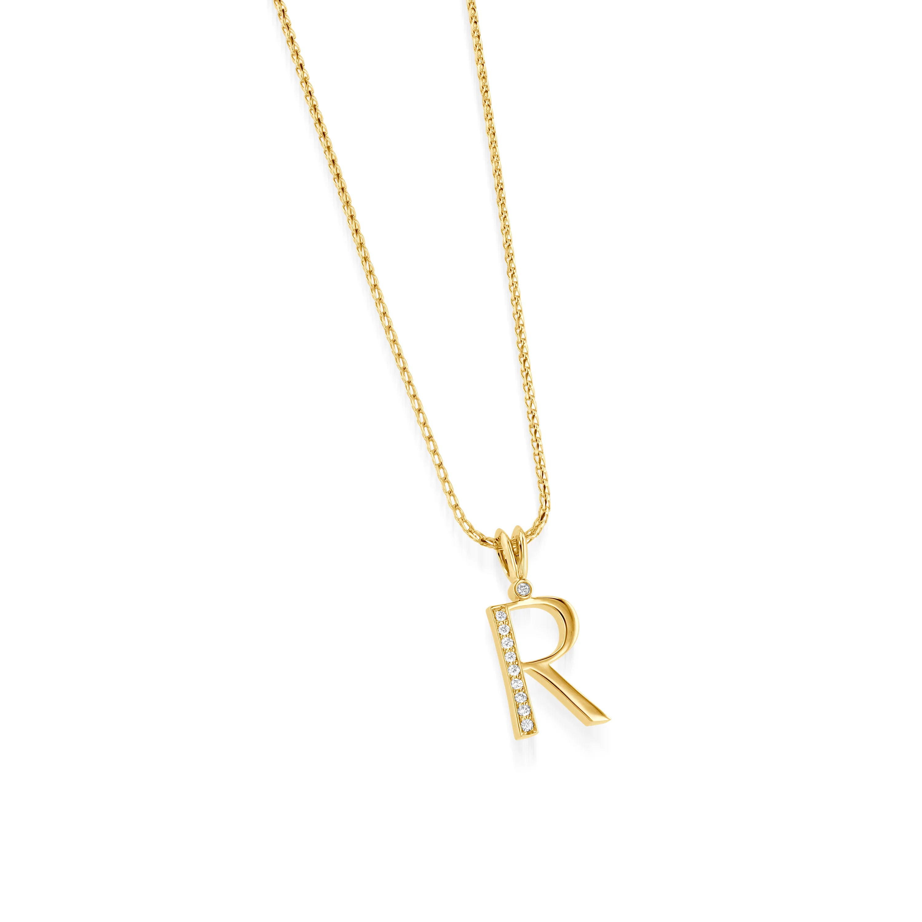 Initial Diamond Pendants Yellow Gold - Image 19