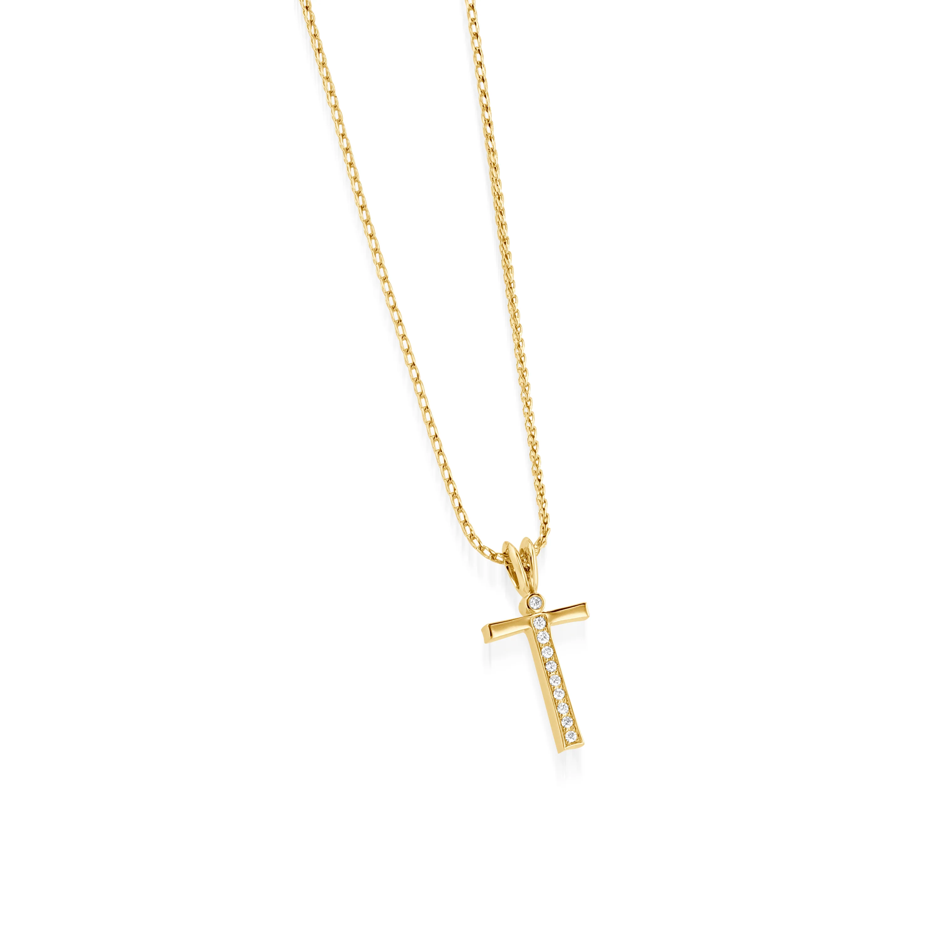 Initial Diamond Pendants Yellow Gold - Image 21