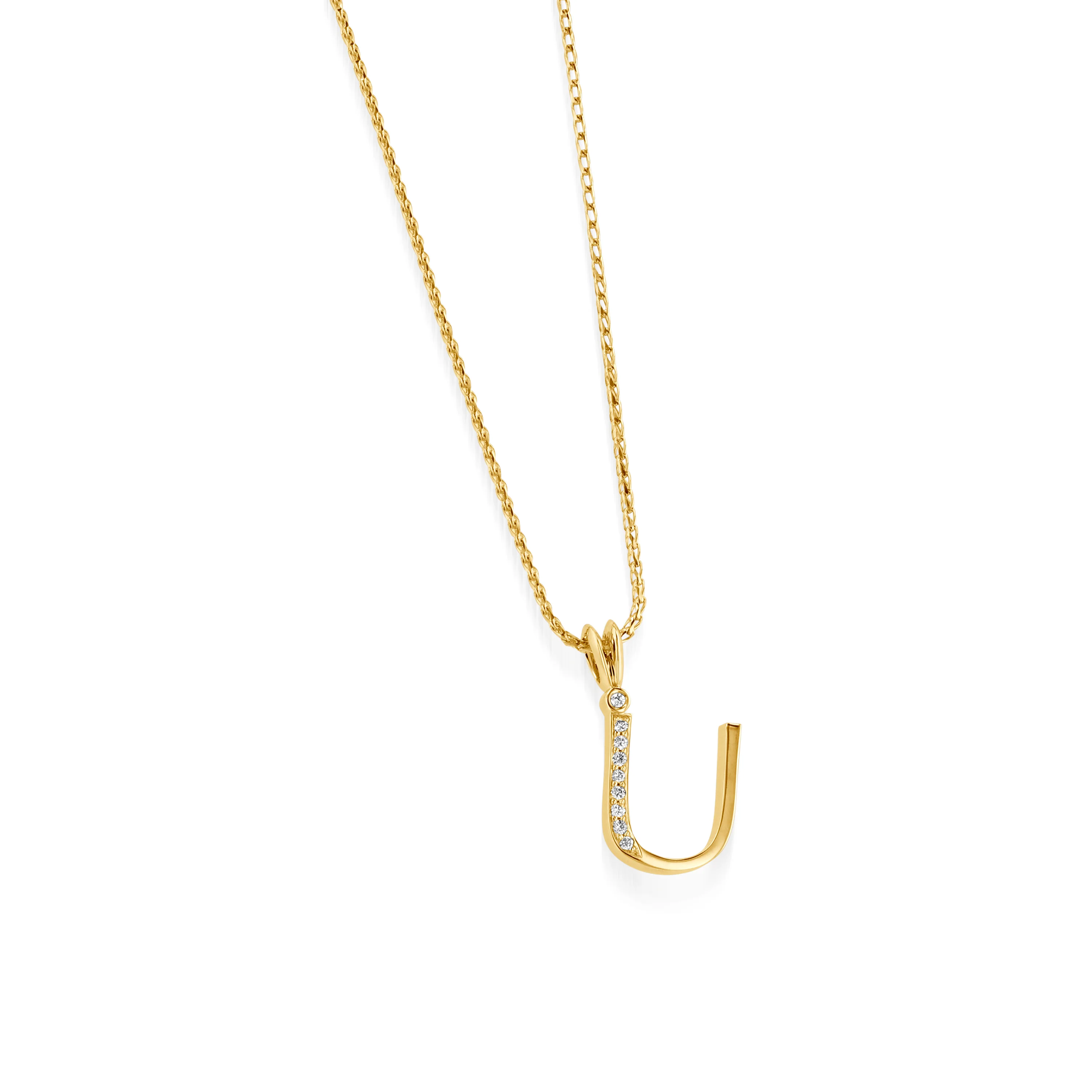 Initial Diamond Pendants Yellow Gold - Image 22