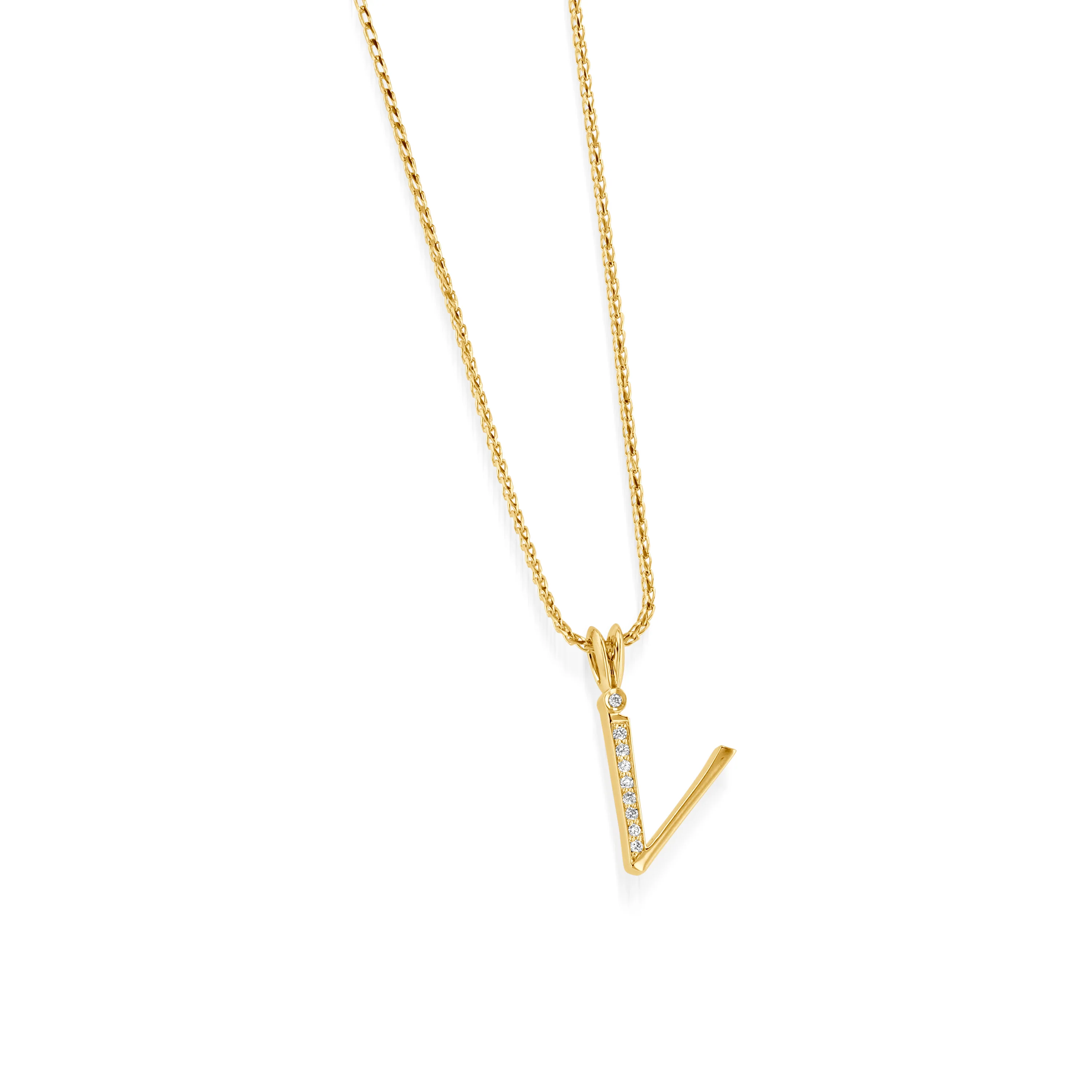 Initial Diamond Pendants Yellow Gold - Image 23