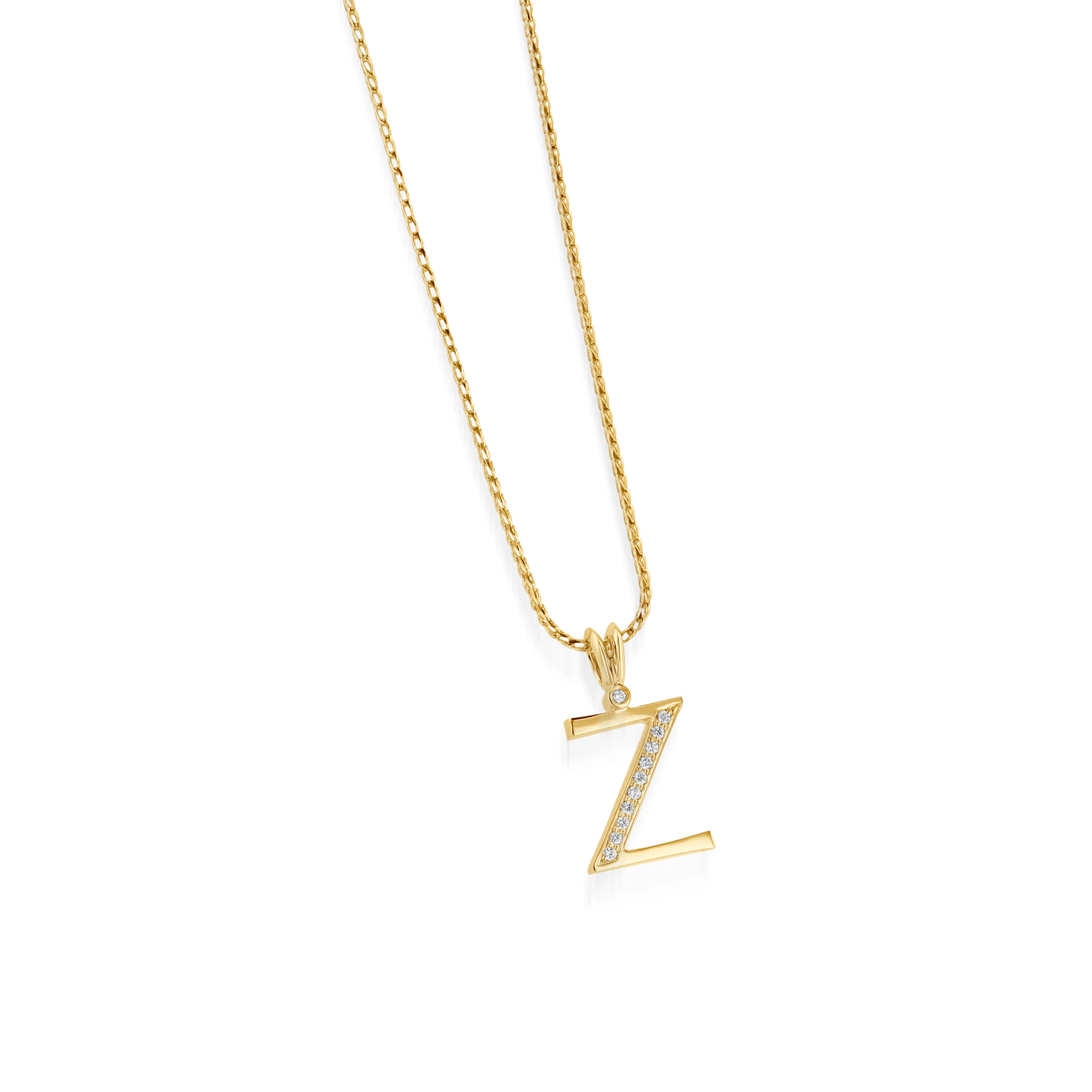 Initial Diamond Pendants Yellow Gold - Image 27