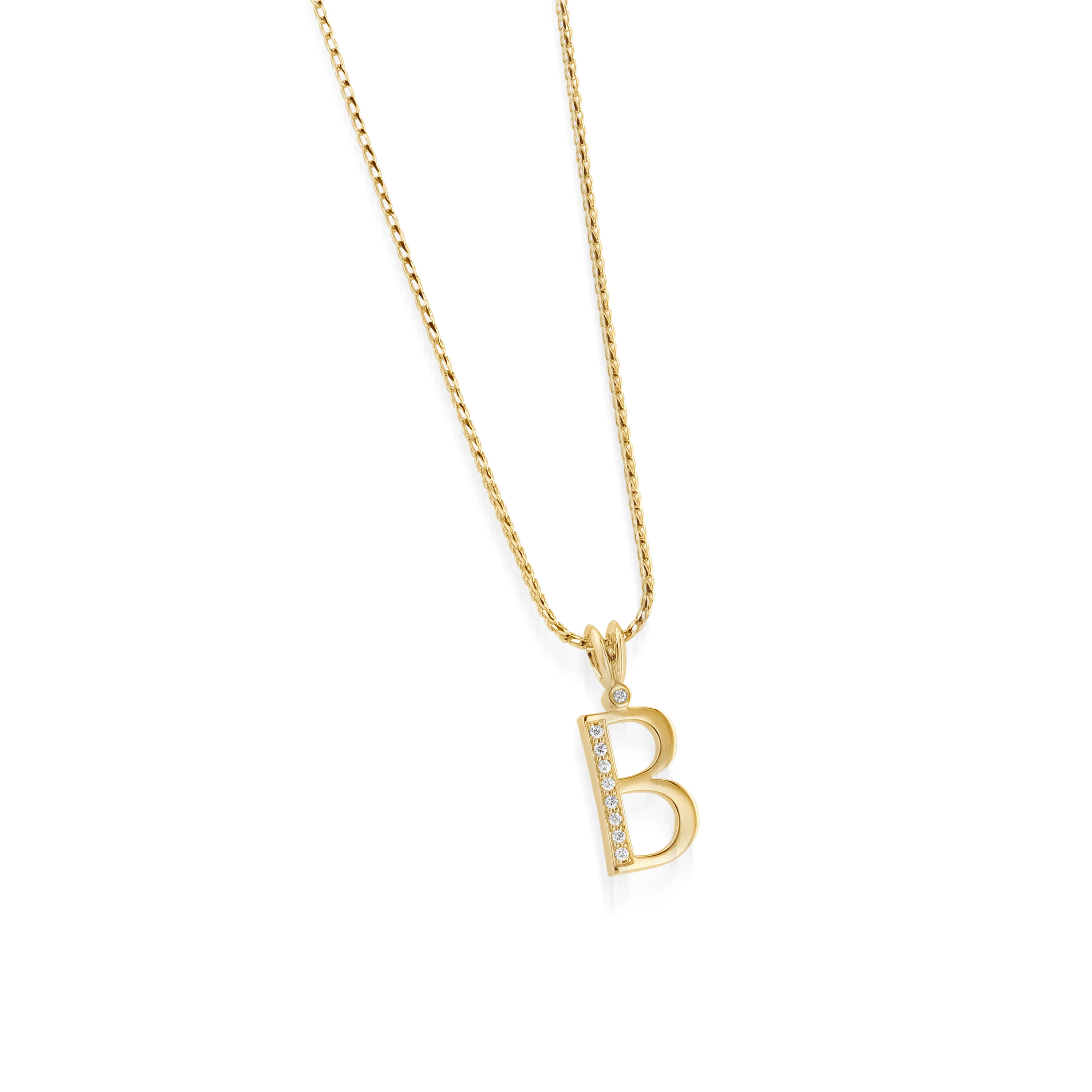 Initial Diamond Pendants Yellow Gold - Image 3