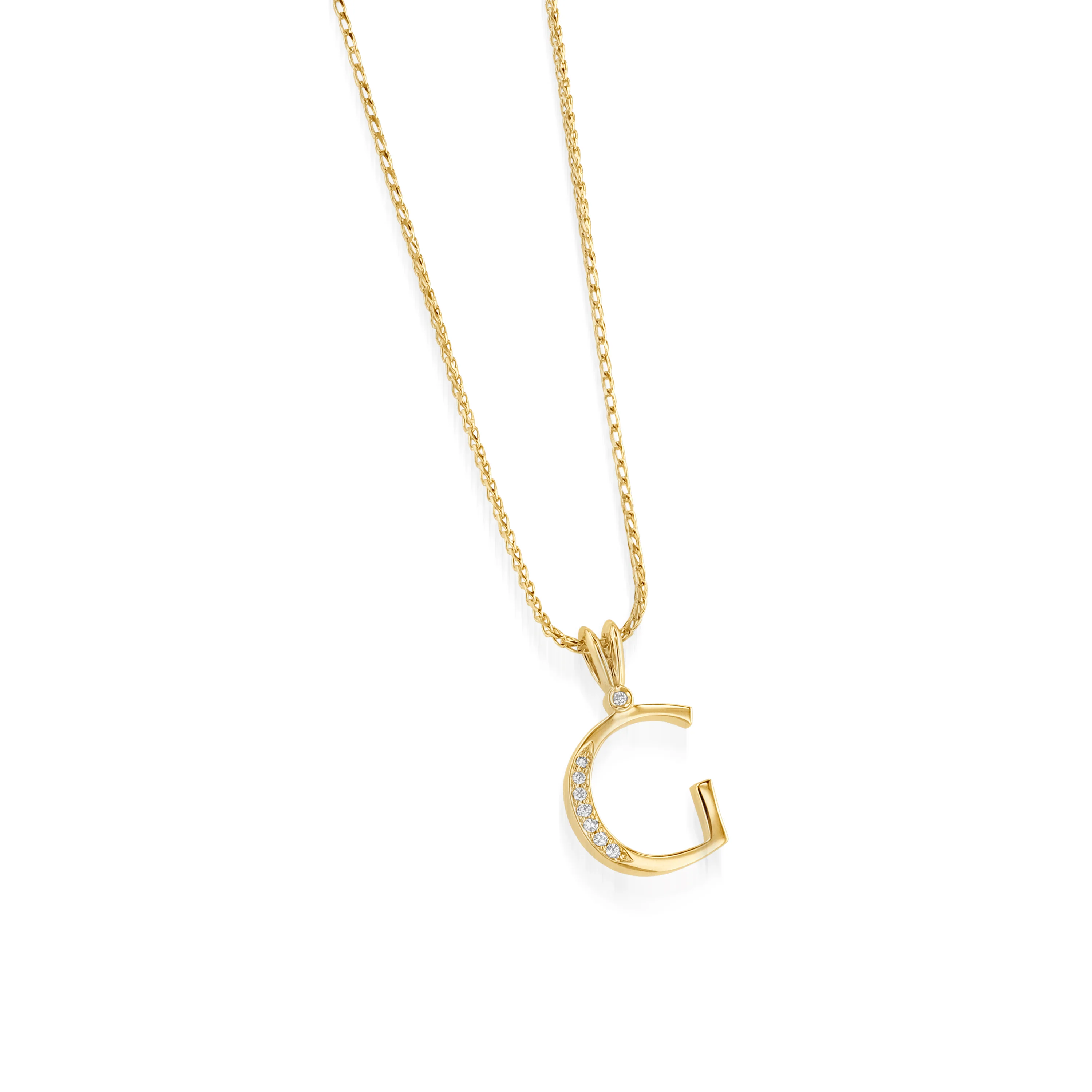 Initial Diamond Pendants Yellow Gold - Image 8