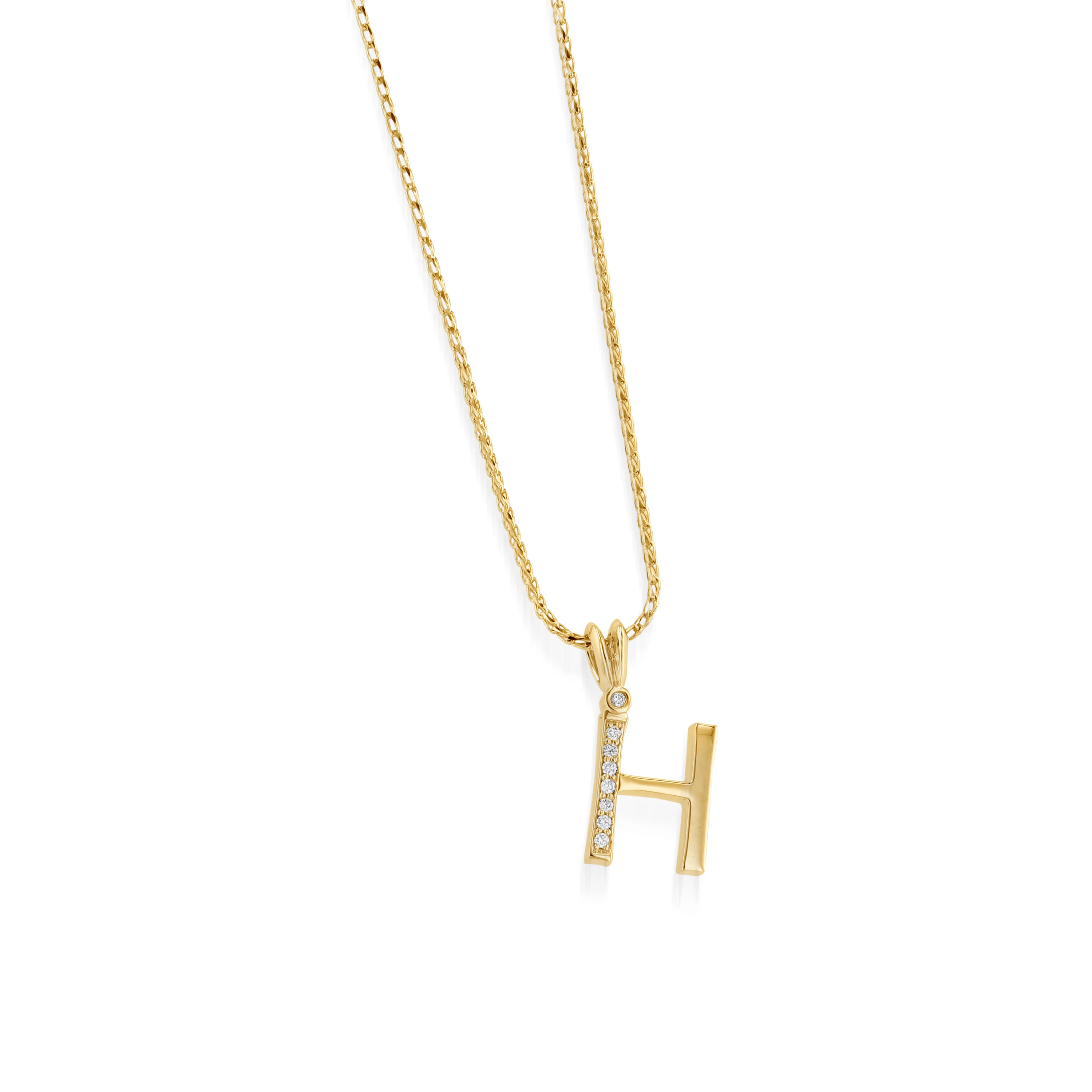 Initial Diamond Pendants Yellow Gold - Image 9