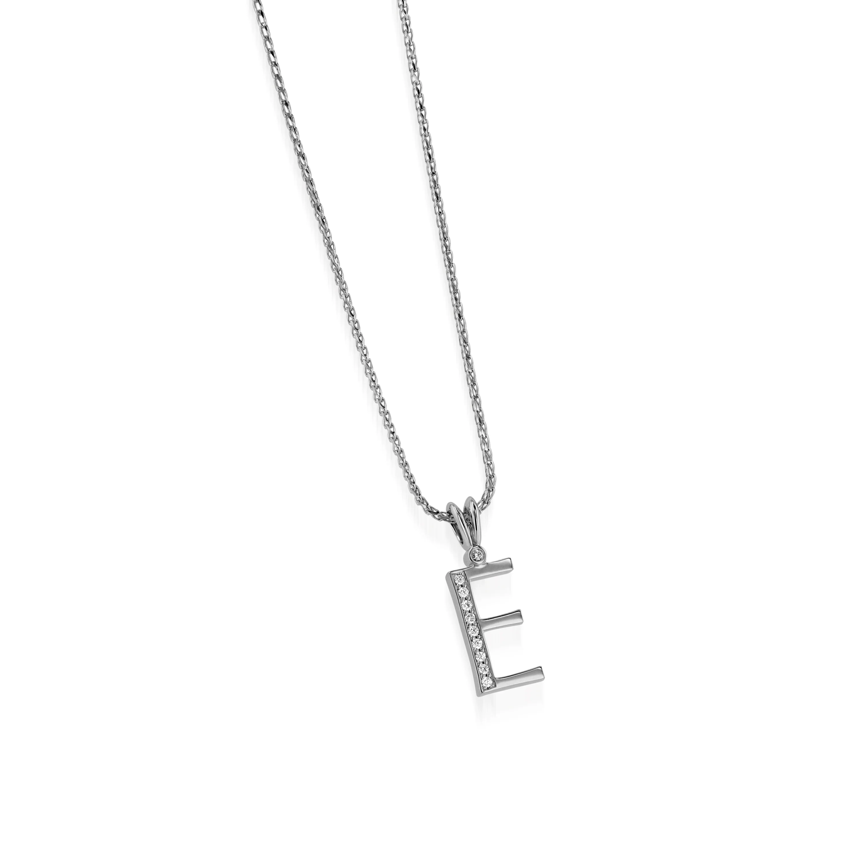 Initial E Diamond Medallion Pendant - Image 4