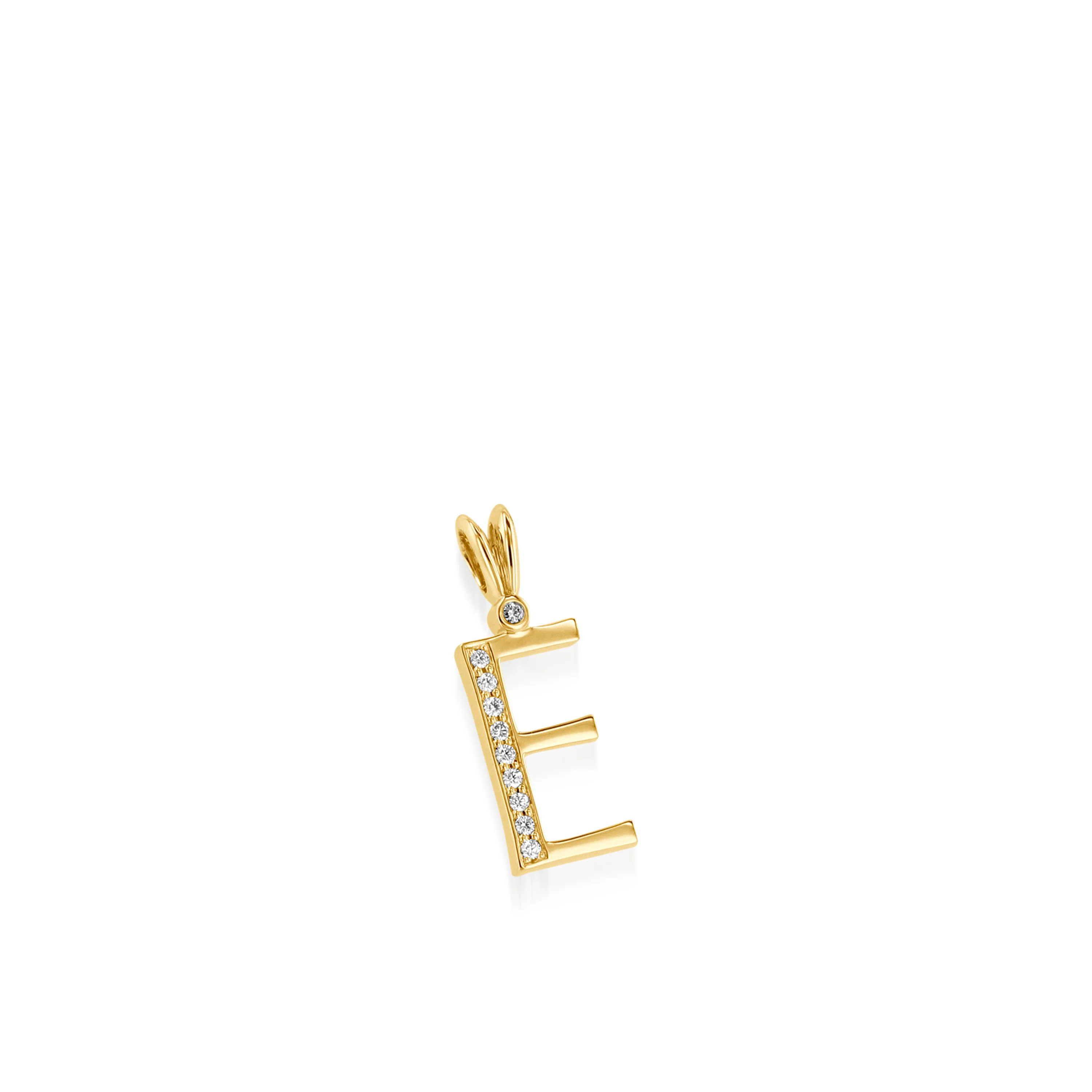 Initial E Diamond Medallion Pendant - Image 5