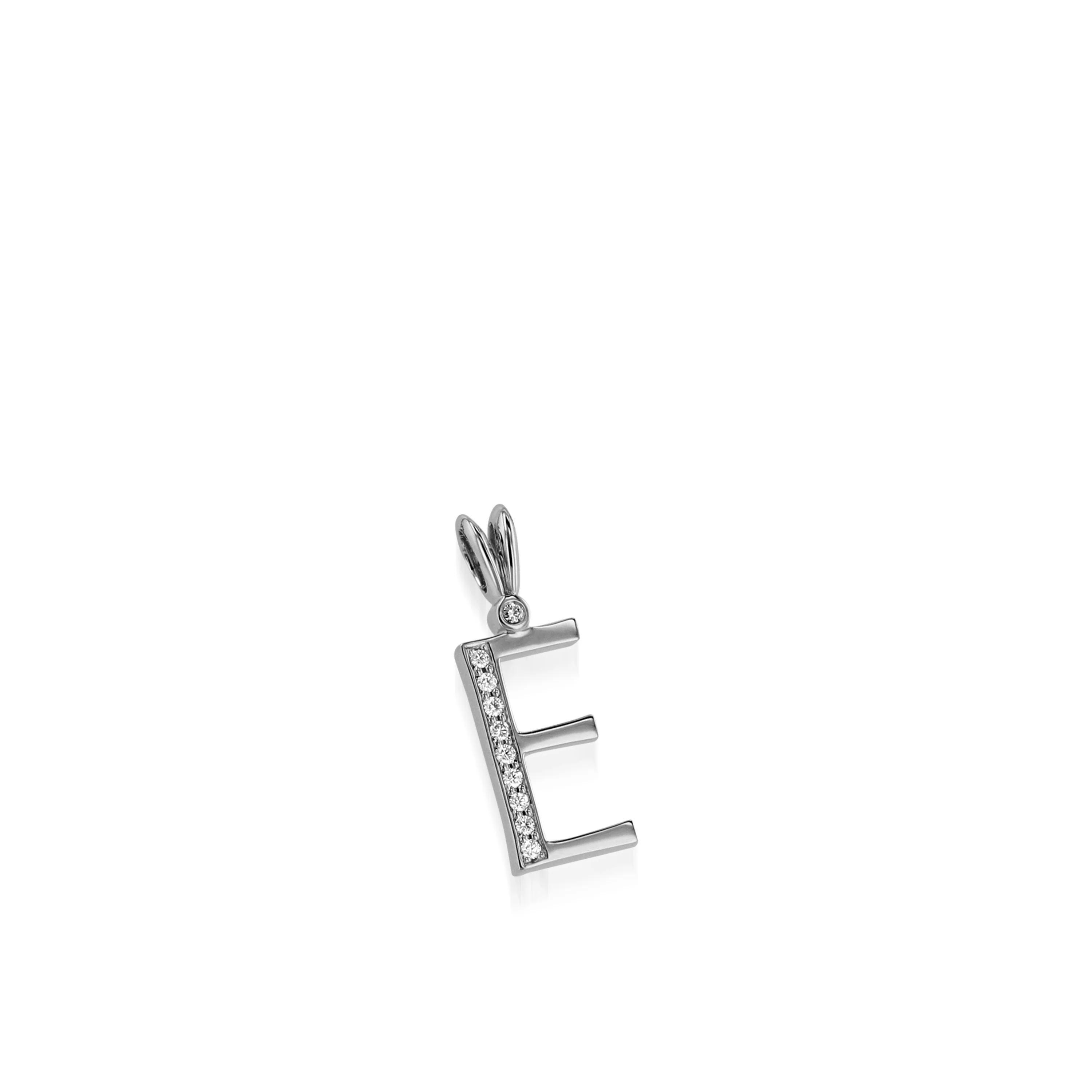 Initial E Diamond Medallion Pendant - Image 6