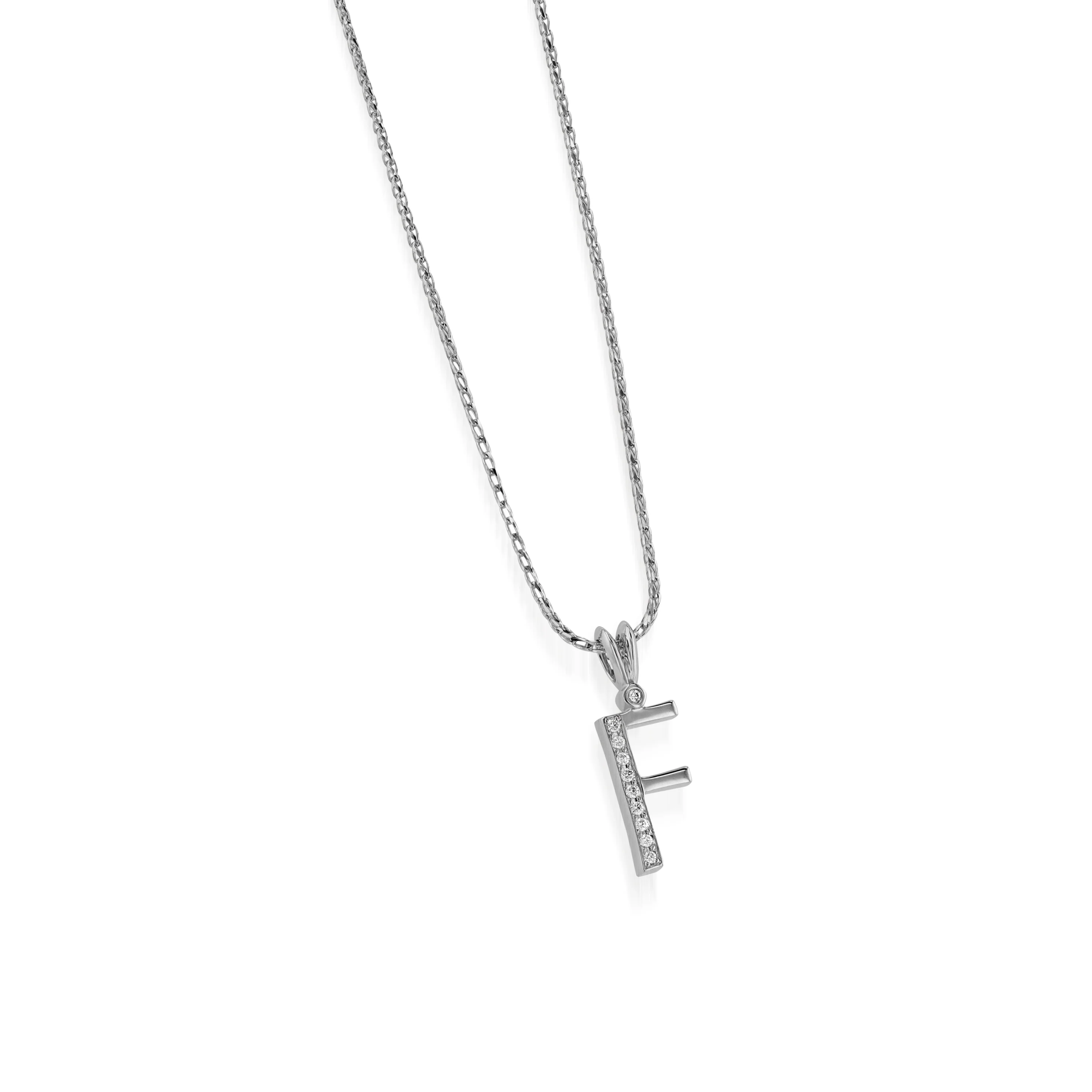 Initial F Diamond Medallion Pendant - Image 3