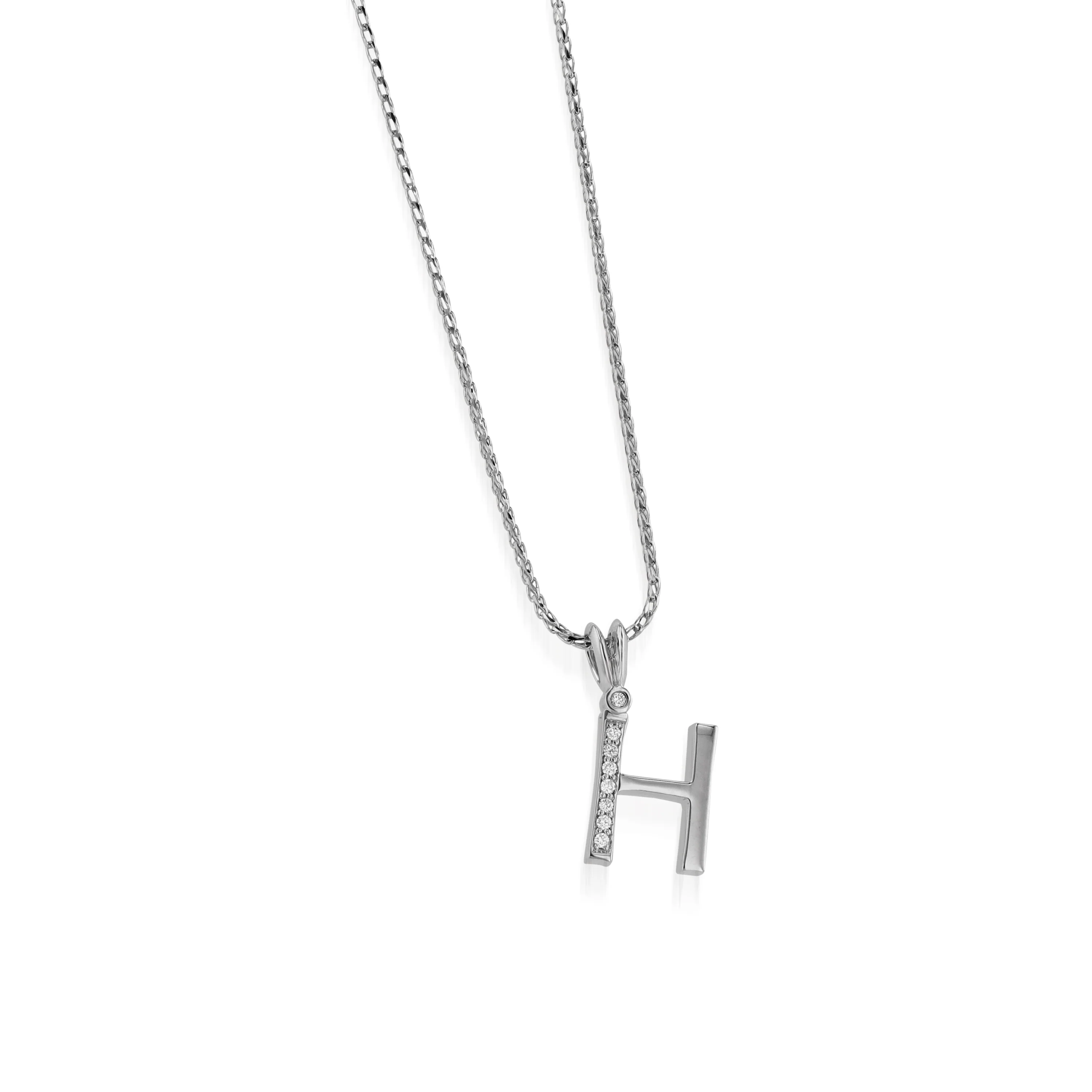 Initial H Diamond Medallion Pendant - Image 3