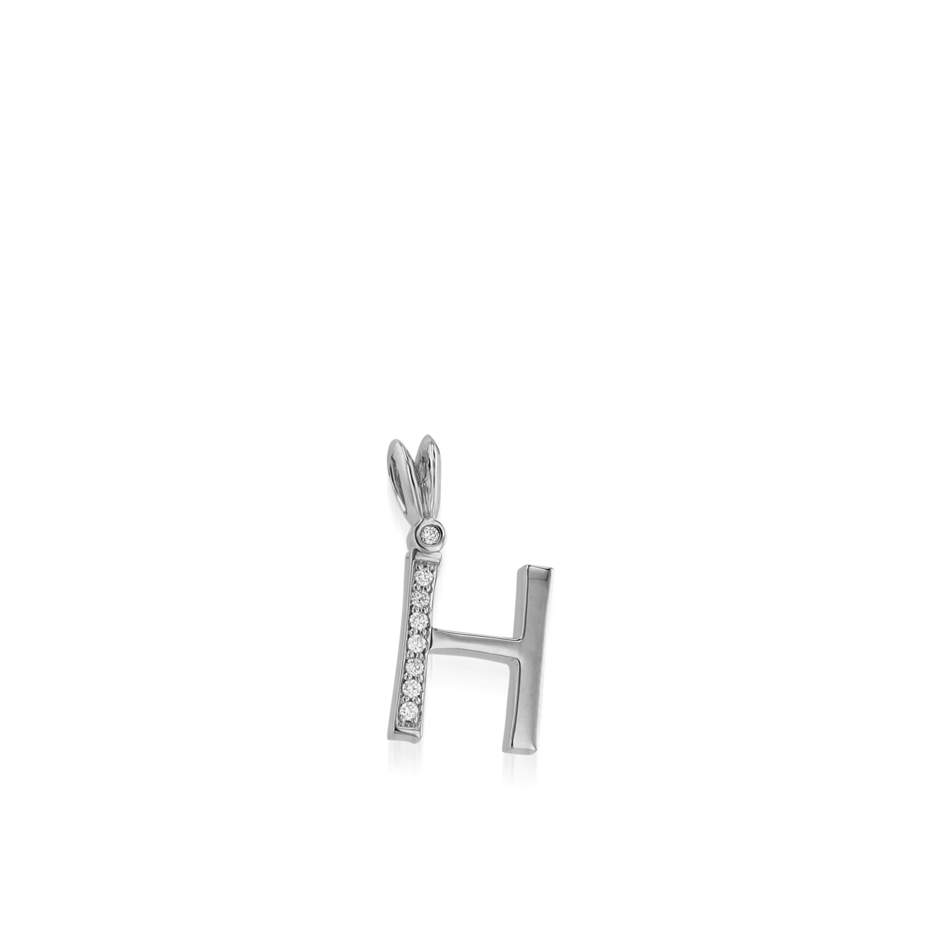 Initial H Diamond Medallion Pendant - Image 5