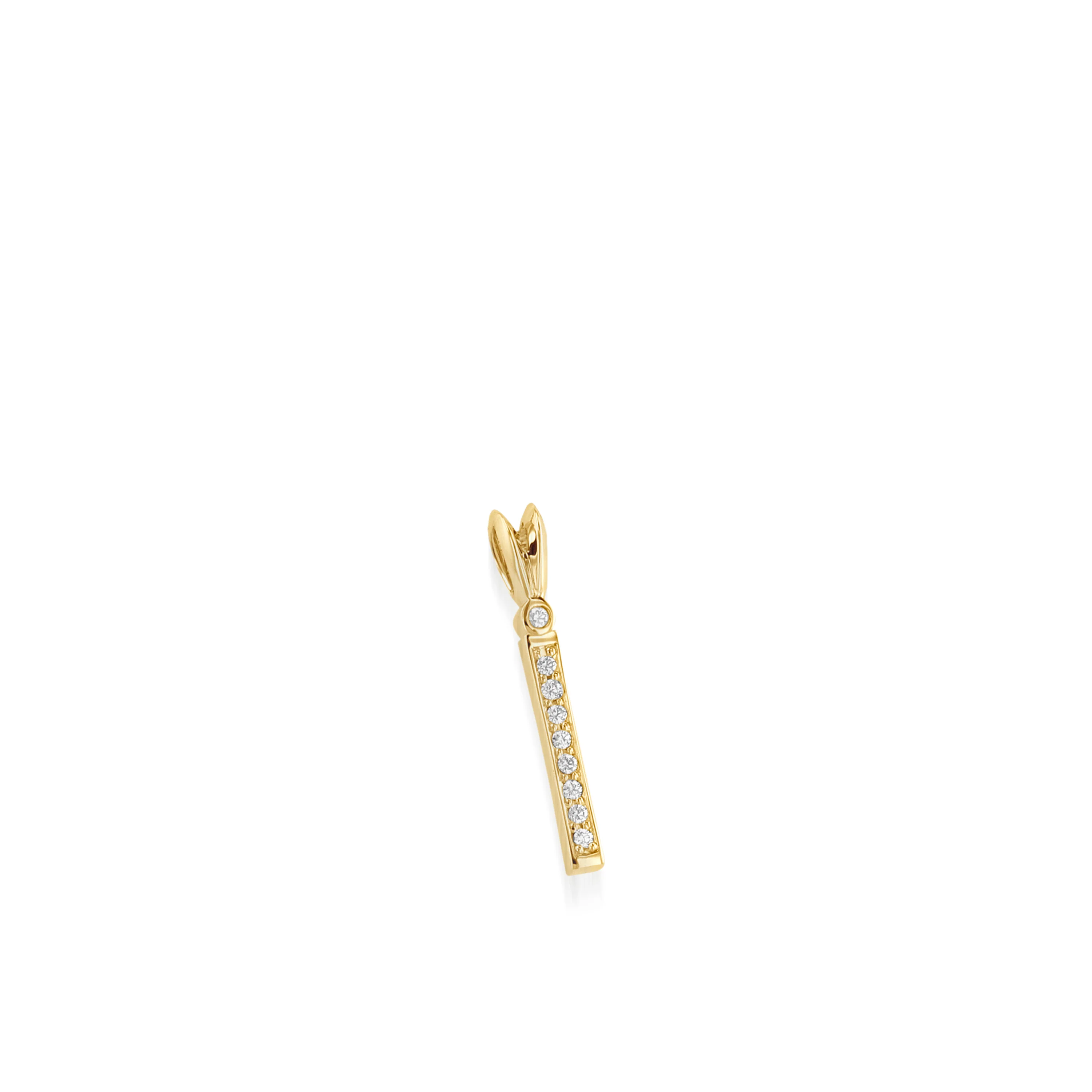 Initial I Diamond Medallion Pendant - Image 4