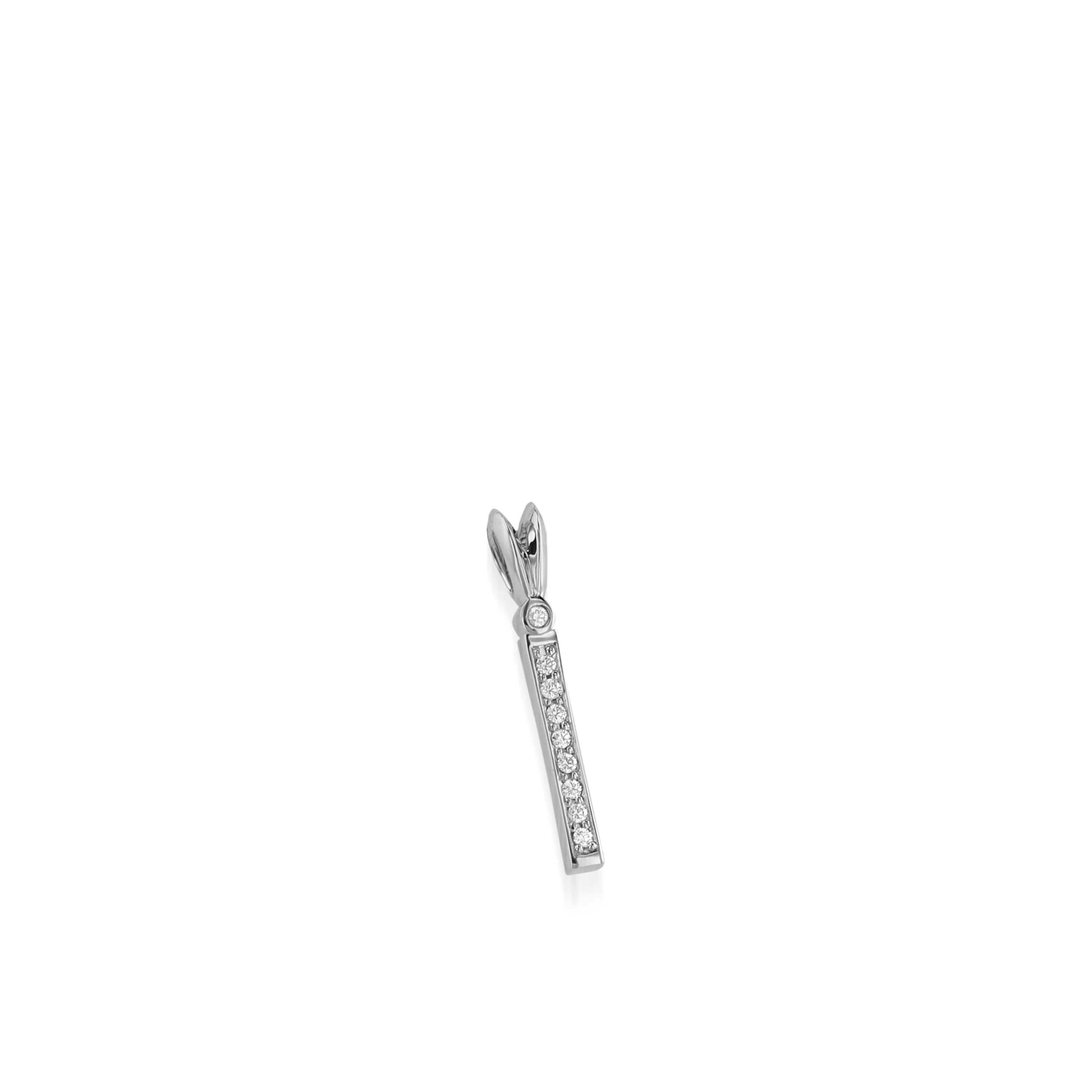 Initial I Diamond Medallion Pendant - Image 5