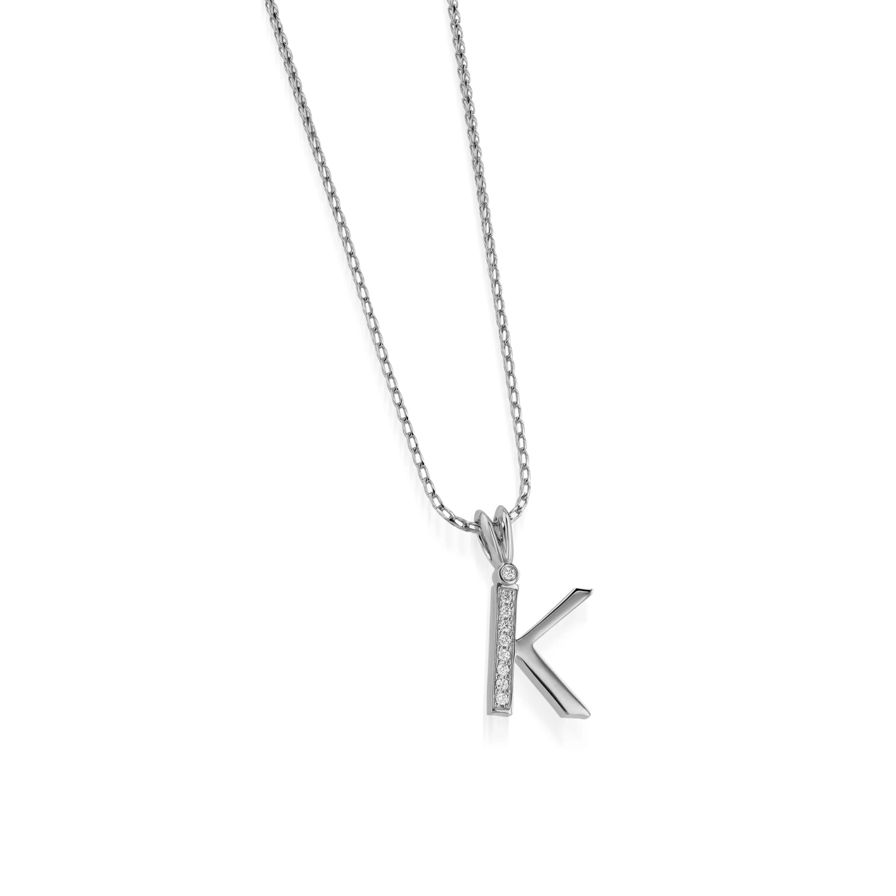 Initial K Diamond Medallion Pendant - Image 3