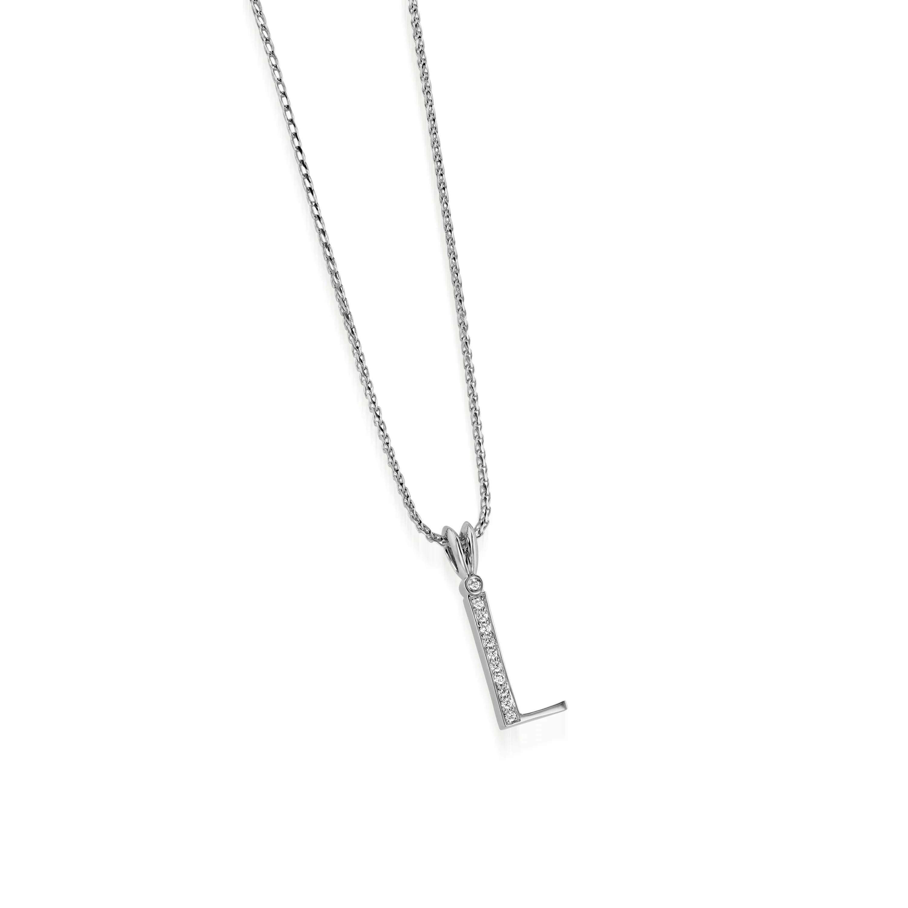 Initial L Diamond Medallion Pendant - Image 3