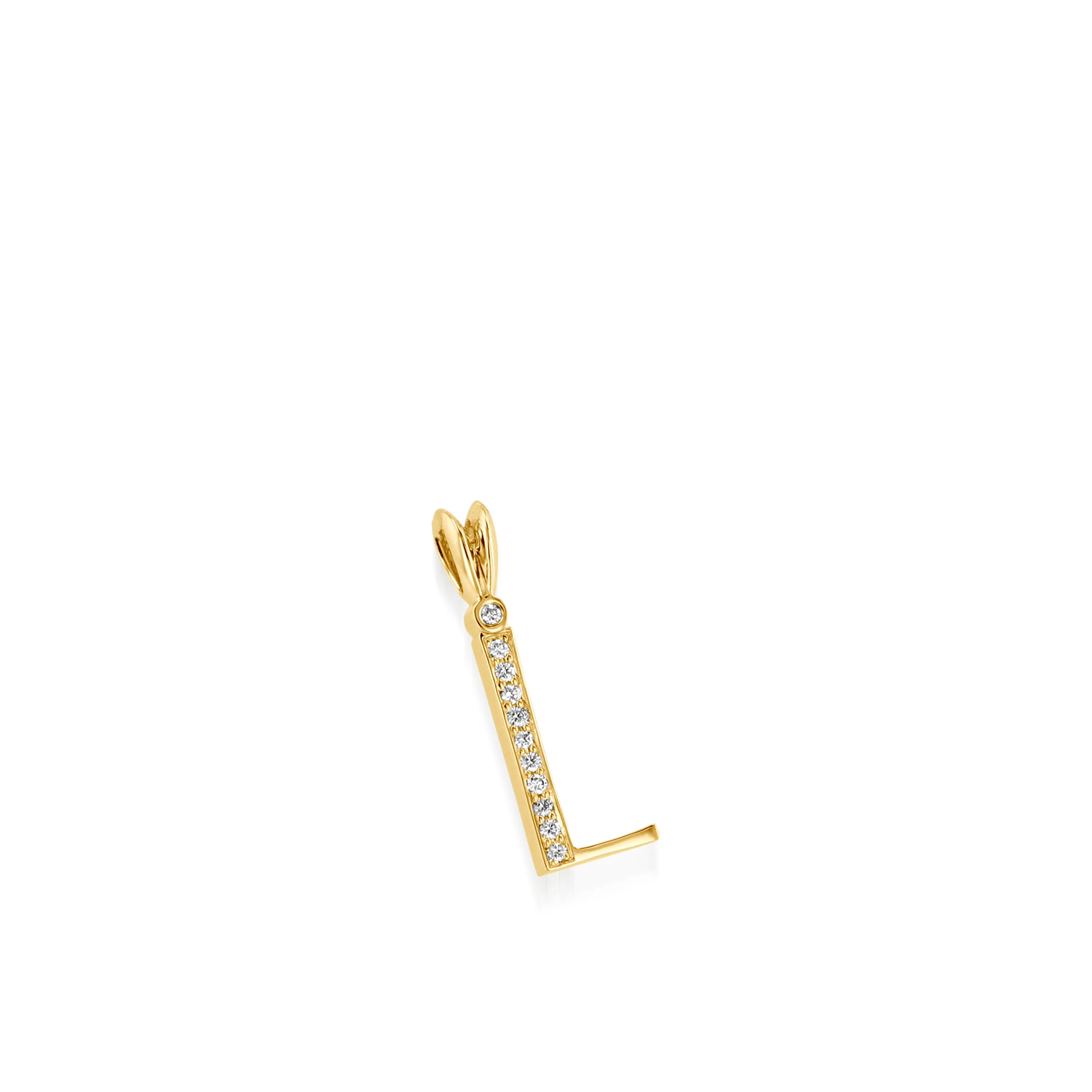Initial L Diamond Medallion Pendant - Image 4