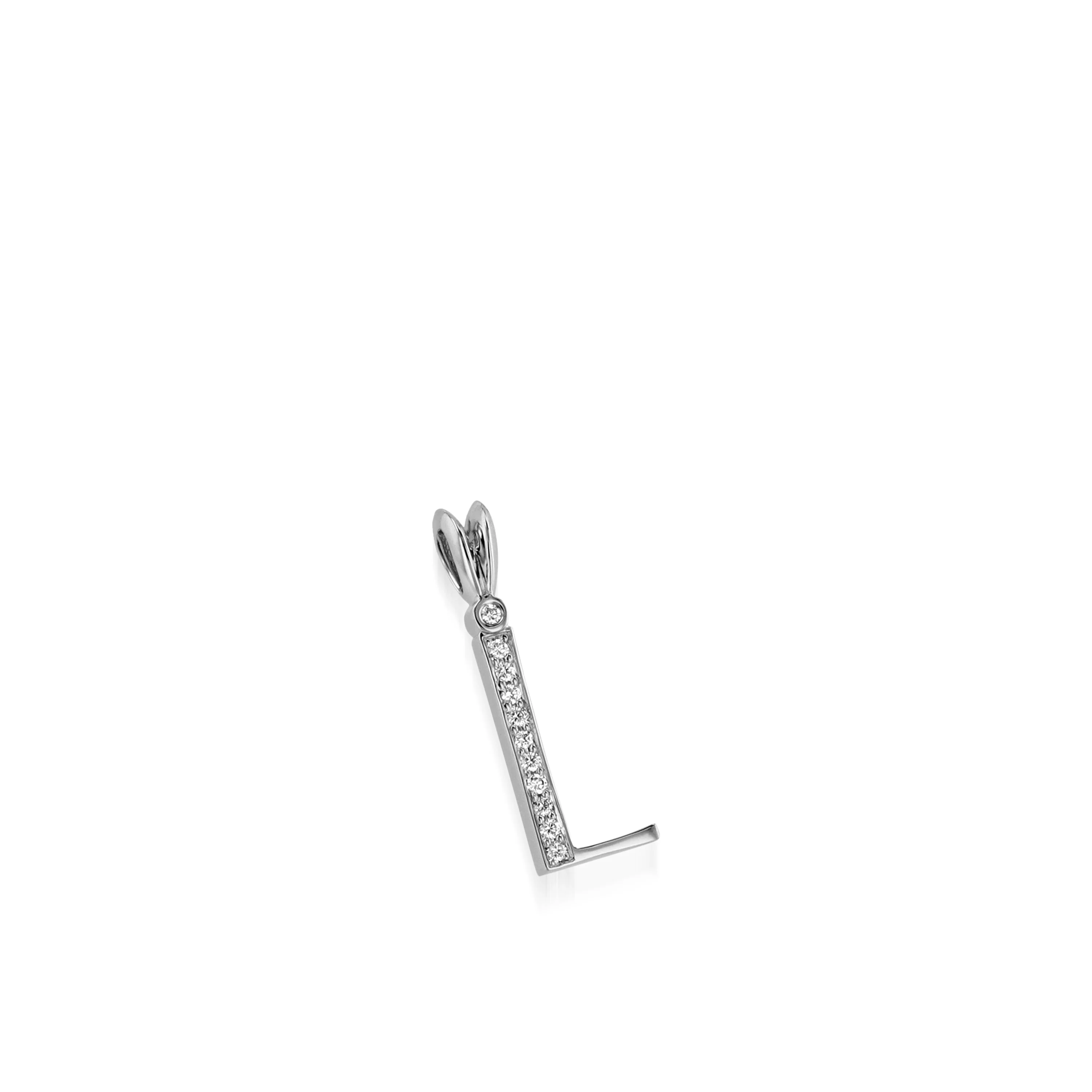 Initial L Diamond Medallion Pendant - Image 5