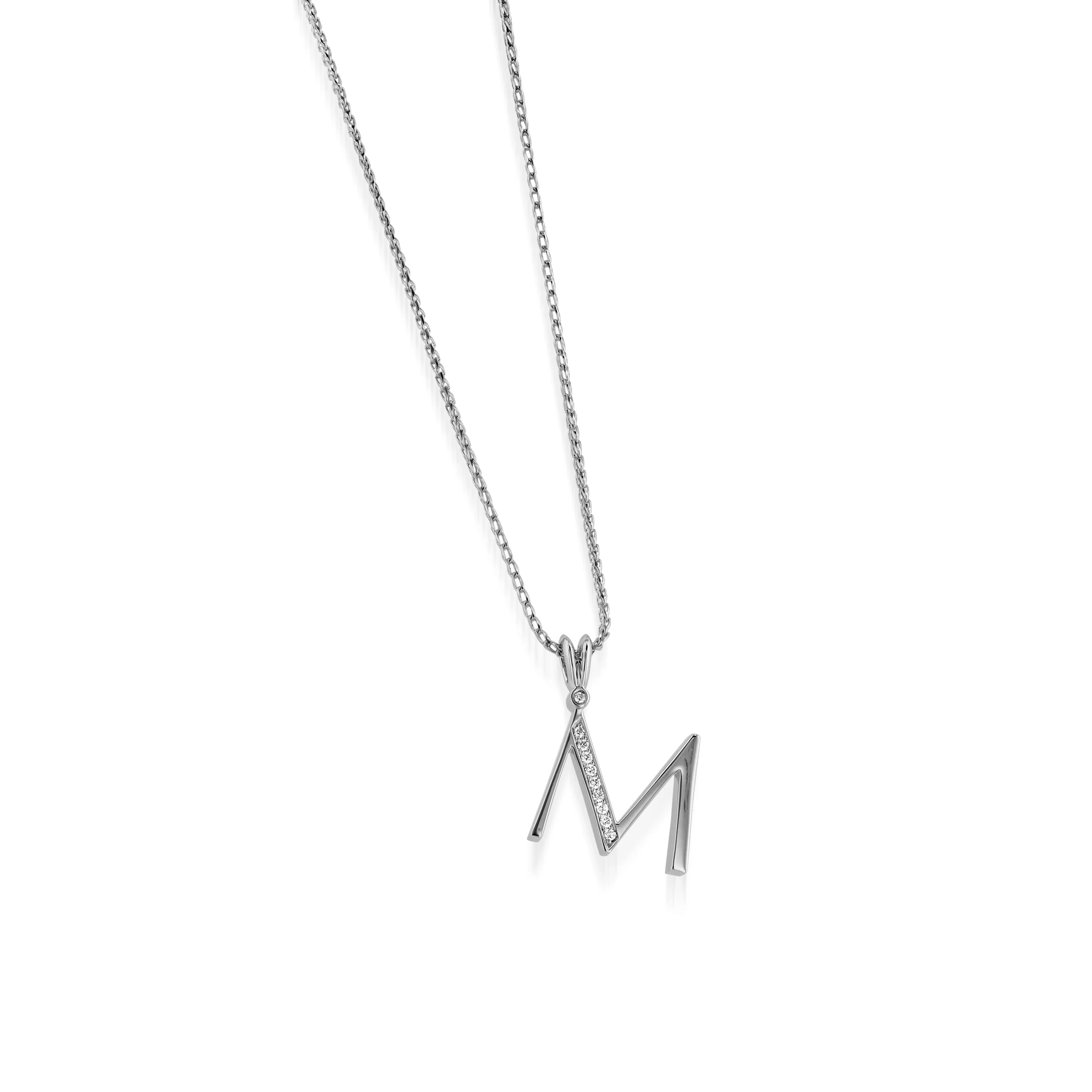 Initial M Diamond Medallion Pendant - Image 3