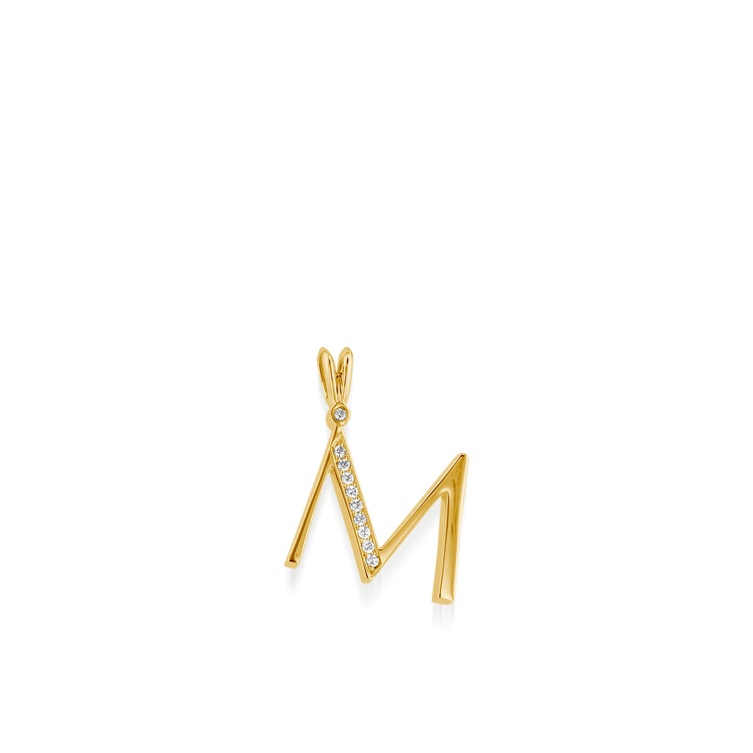 Initial M Diamond Medallion Pendant - Image 4