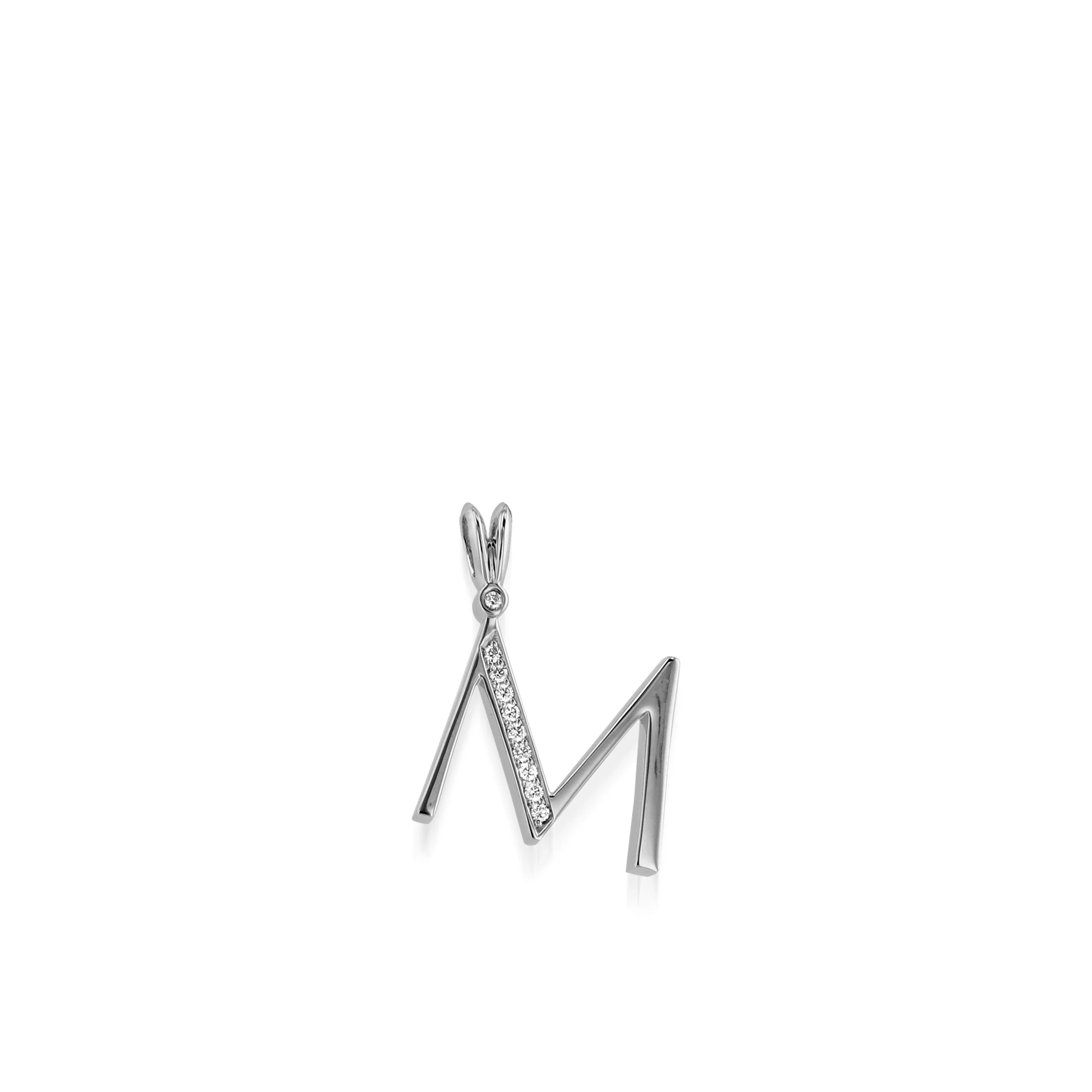 Initial M Diamond Medallion Pendant - Image 5